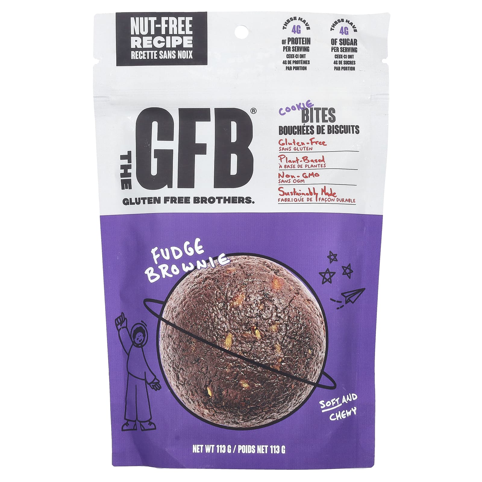 The GFB Gluten Free Cookie Bites Fudge Brownie 113 g 1590₽