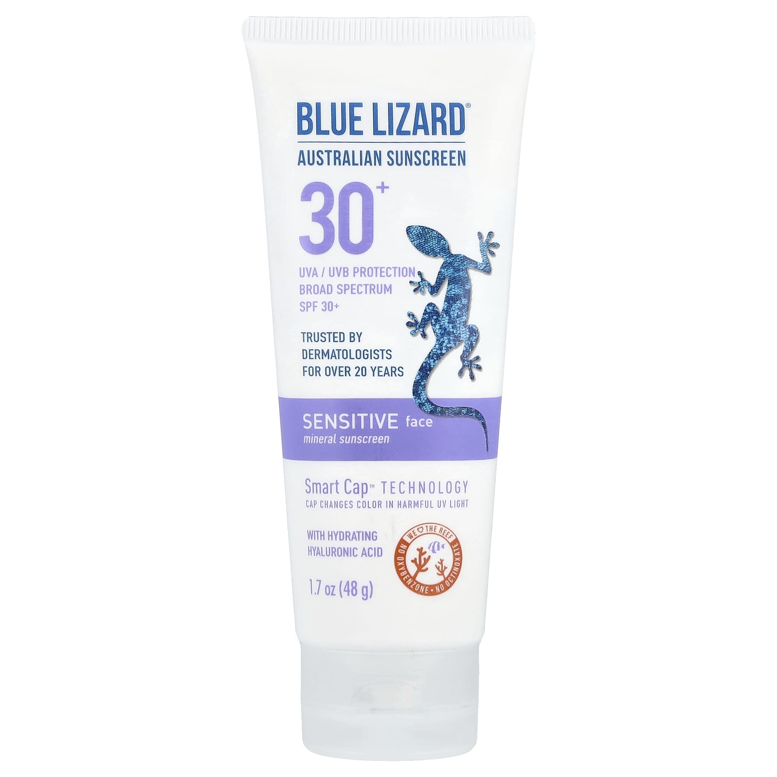 Blue Lizard Australian Sunscreen, Минеральное солнцезащитное средство для чувствительной кожи, SPF 30+, 48 г (1,7 унции)