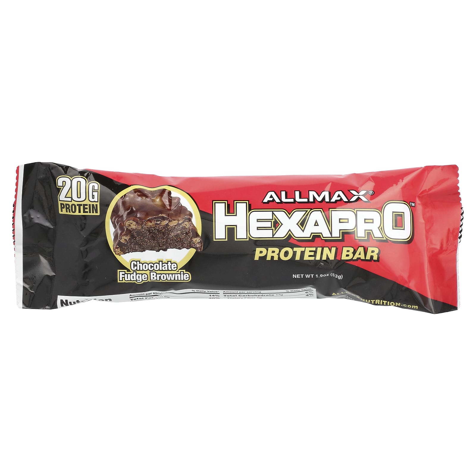 ALLMAX Hexapro протеиновый батончик брауни с шоколадной помадкой 53 г 19 унции 1490₽