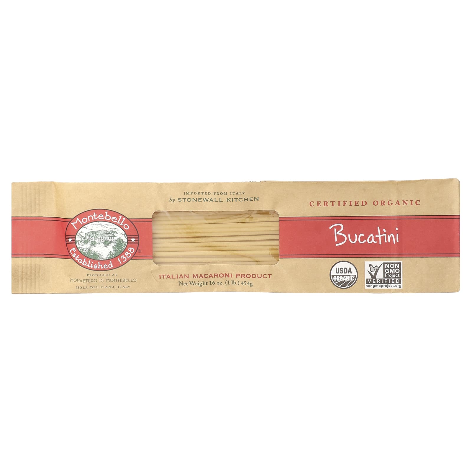 Montebello Organic Bucatini 16 oz 454 g 1590₽