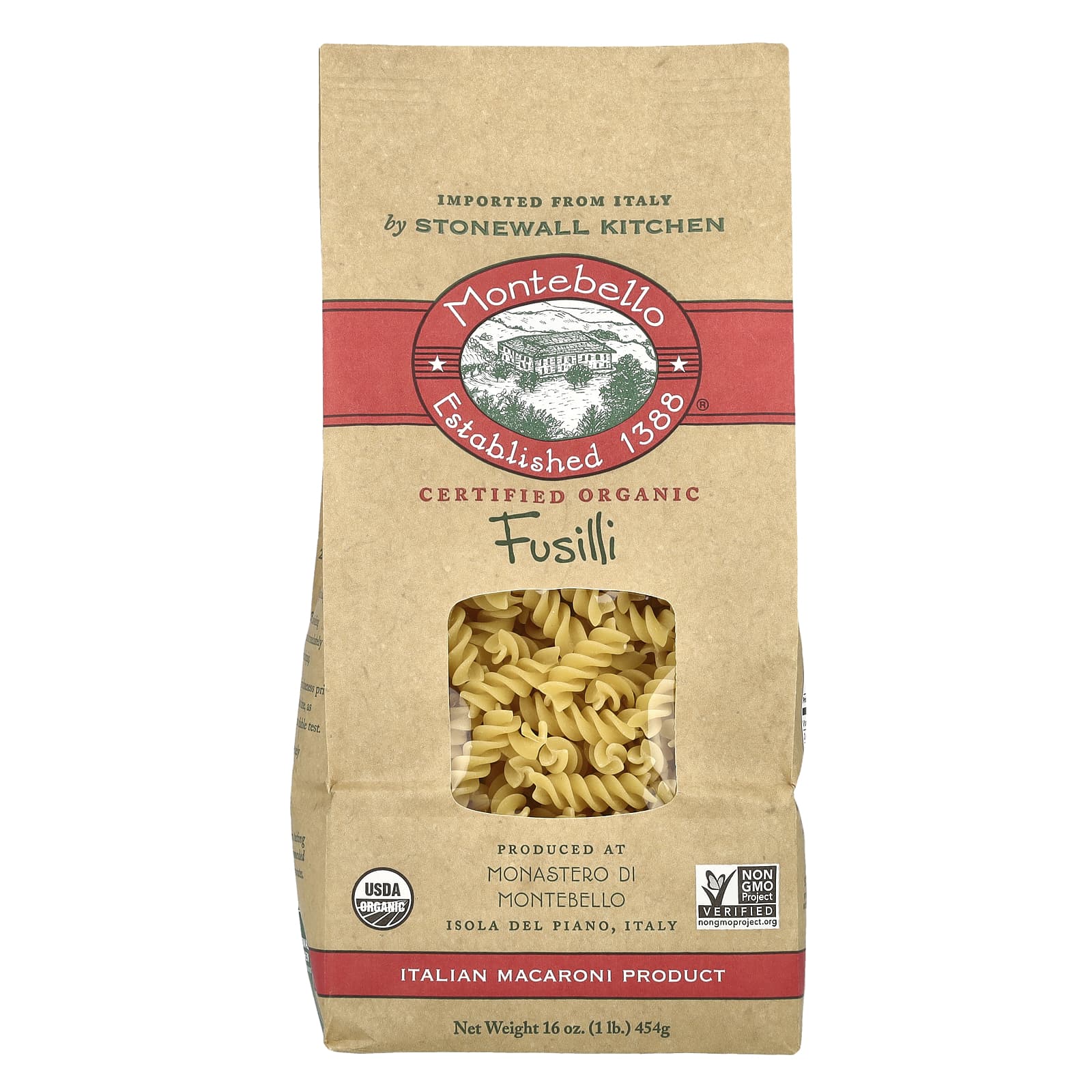 Montebello Organic Fusilli 16 oz 454 g 1590₽