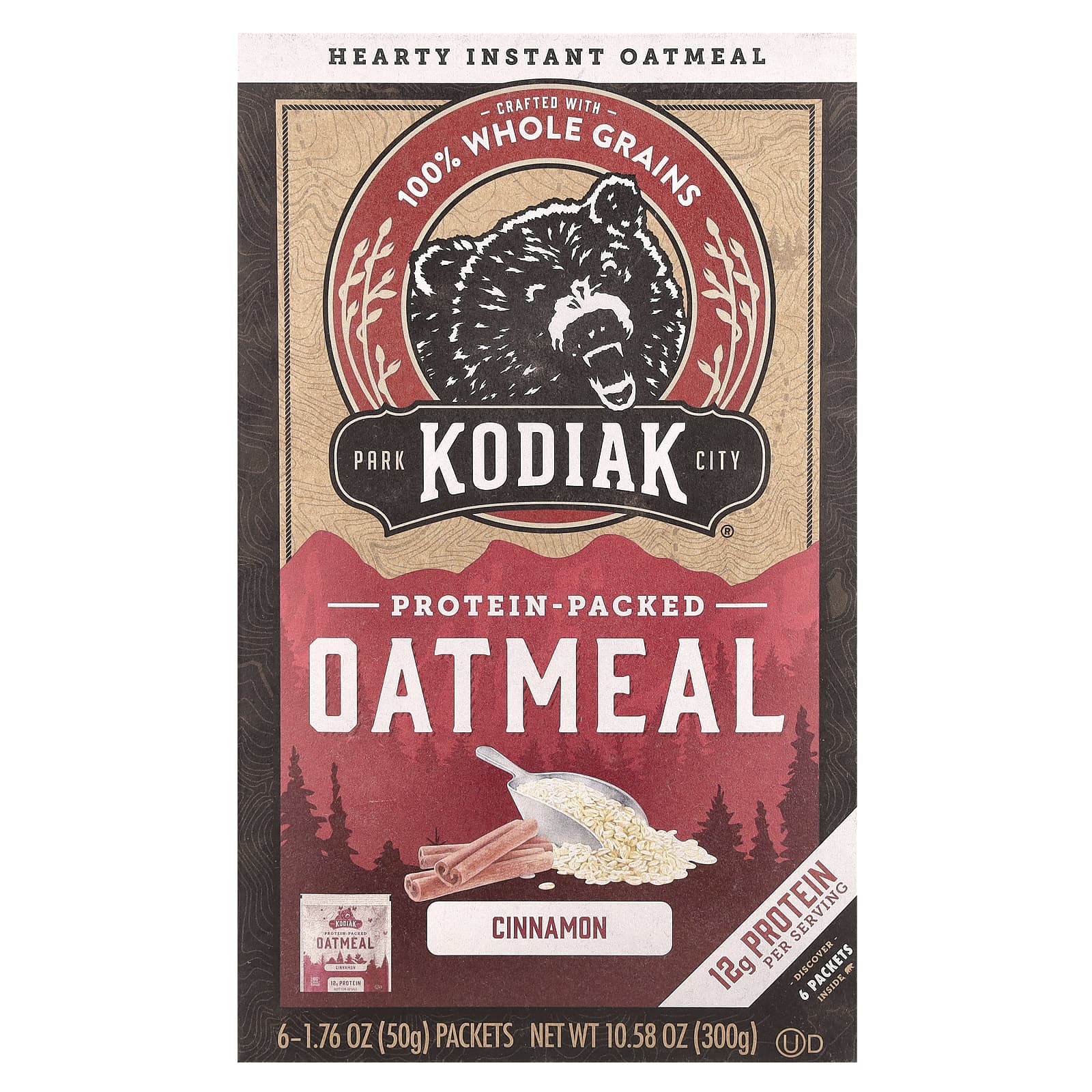 Kodiak Cakes Protein-Packed Oatmeal Instant Cinnamon 6 Packets 176 oz 50 g Each 1890₽