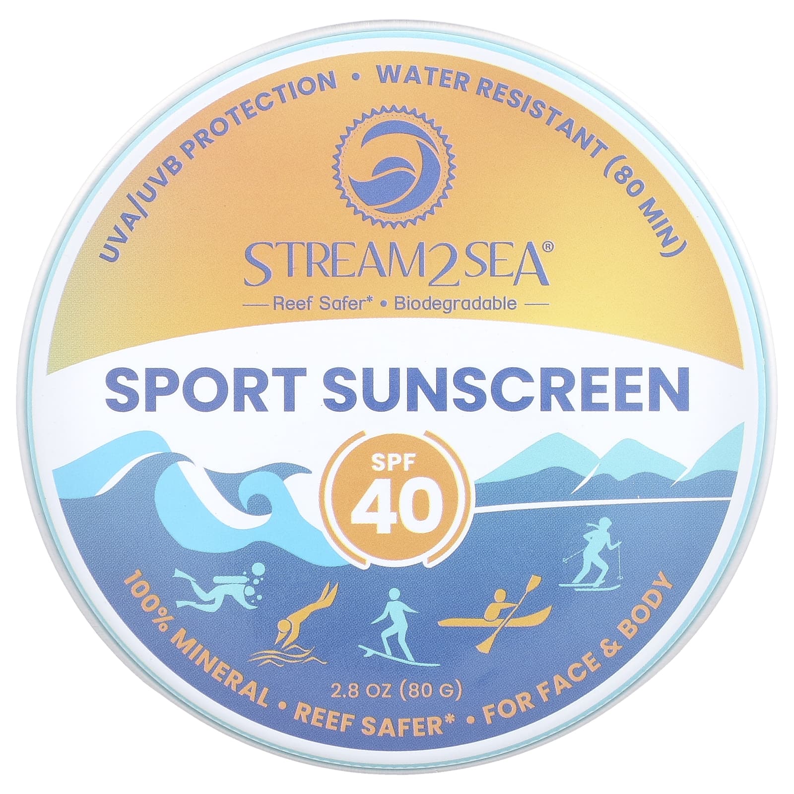 Stream2Sea Солнцезащитное средство Sport SPF 40 80 г 28 унции 4690₽