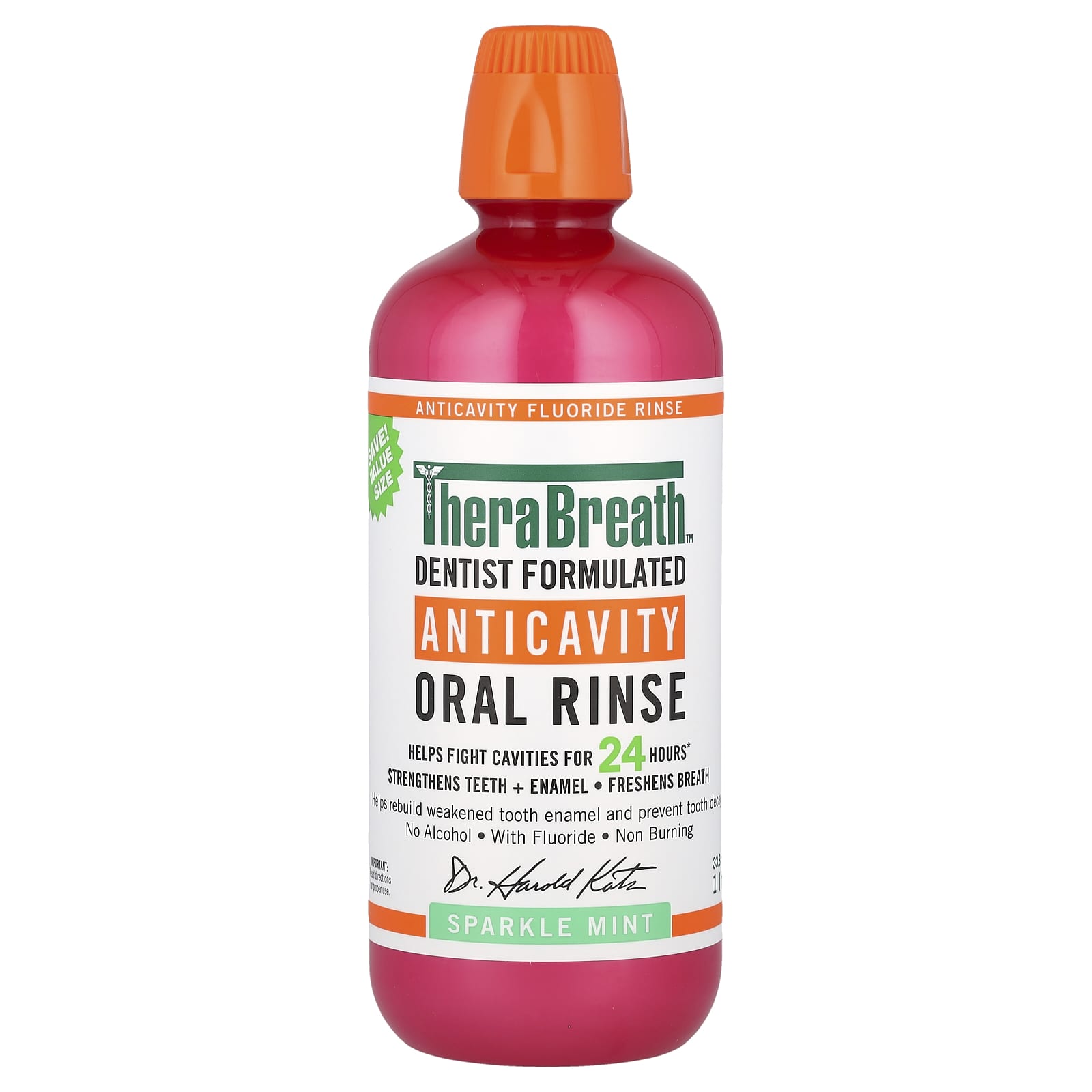 TheraBreath Ополаскиватель для полости рта Anticavity со вкусом мяты 1 л 338 жидк Унции 3790₽