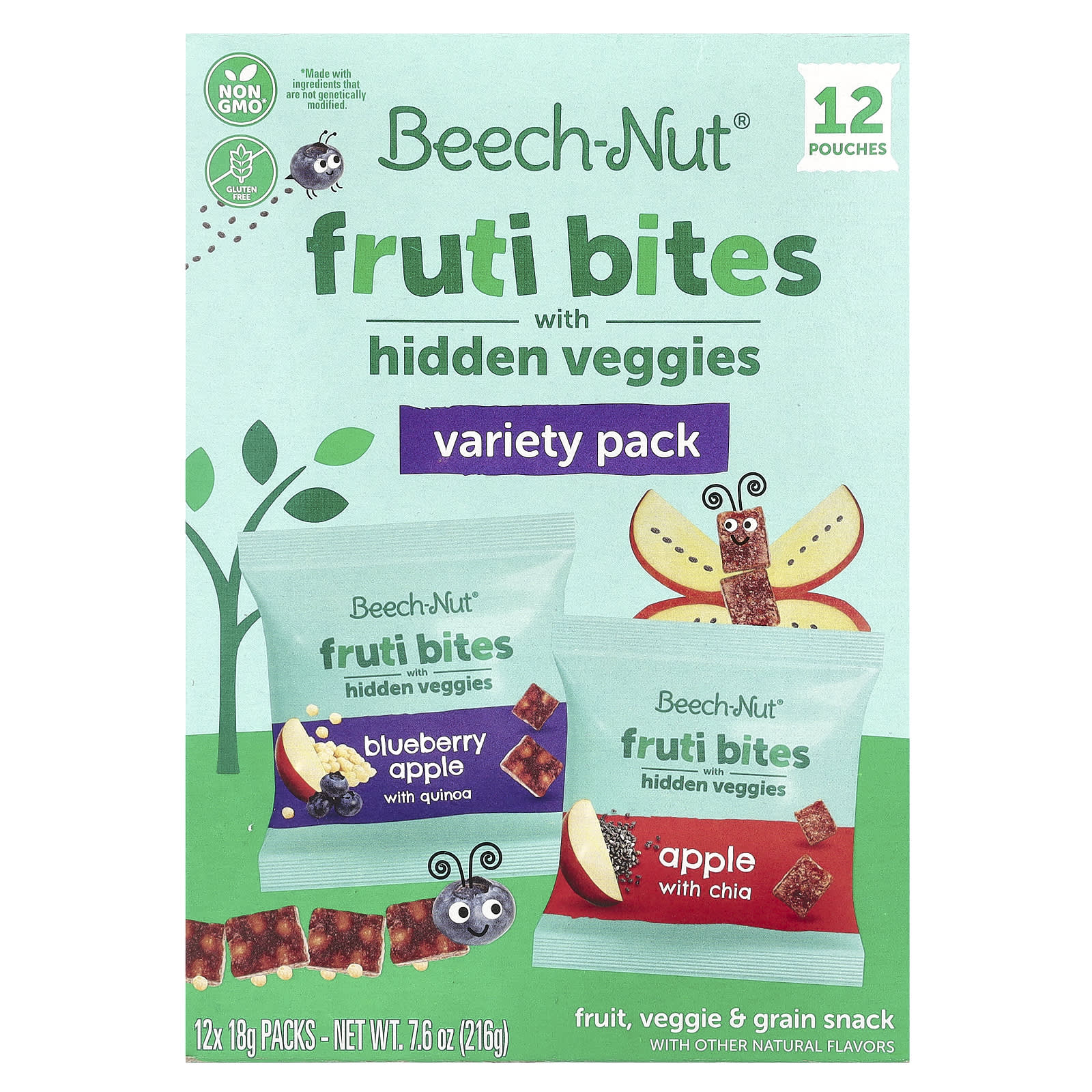 Beech-Nut Fruti Bites со скрытыми овощами набор со вкусом 12 пакетиков по 18 г 063 унции 2090₽