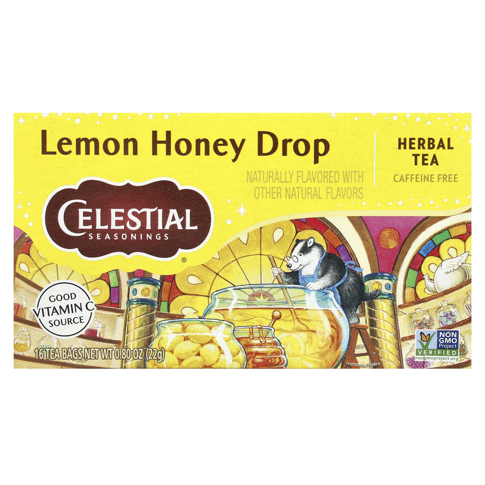 Celestial Seasonings Herbal Tea лимонно-медовые капли без кофеина 16 чайных пакетиков 22 г 08 унции 1590₽