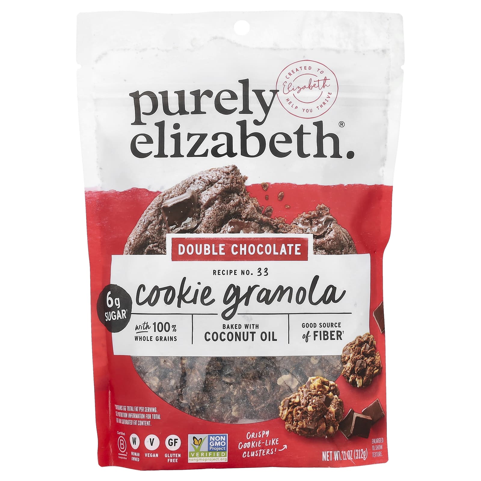 Purely Elizabeth Cookie Granola Double Chocolate 11 oz 312 g 1990₽