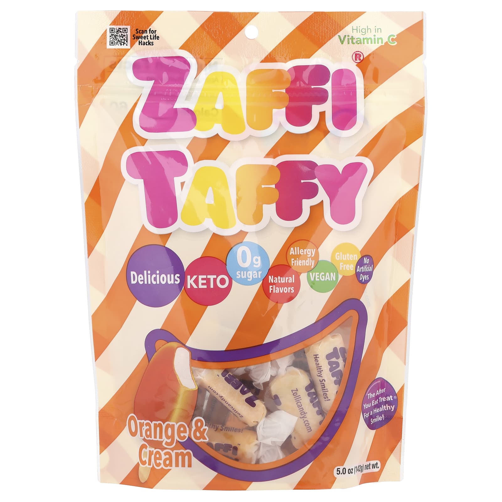 Zollipops Zaffi Taffy апельсин и сливки 142 г 5 унций 1790₽