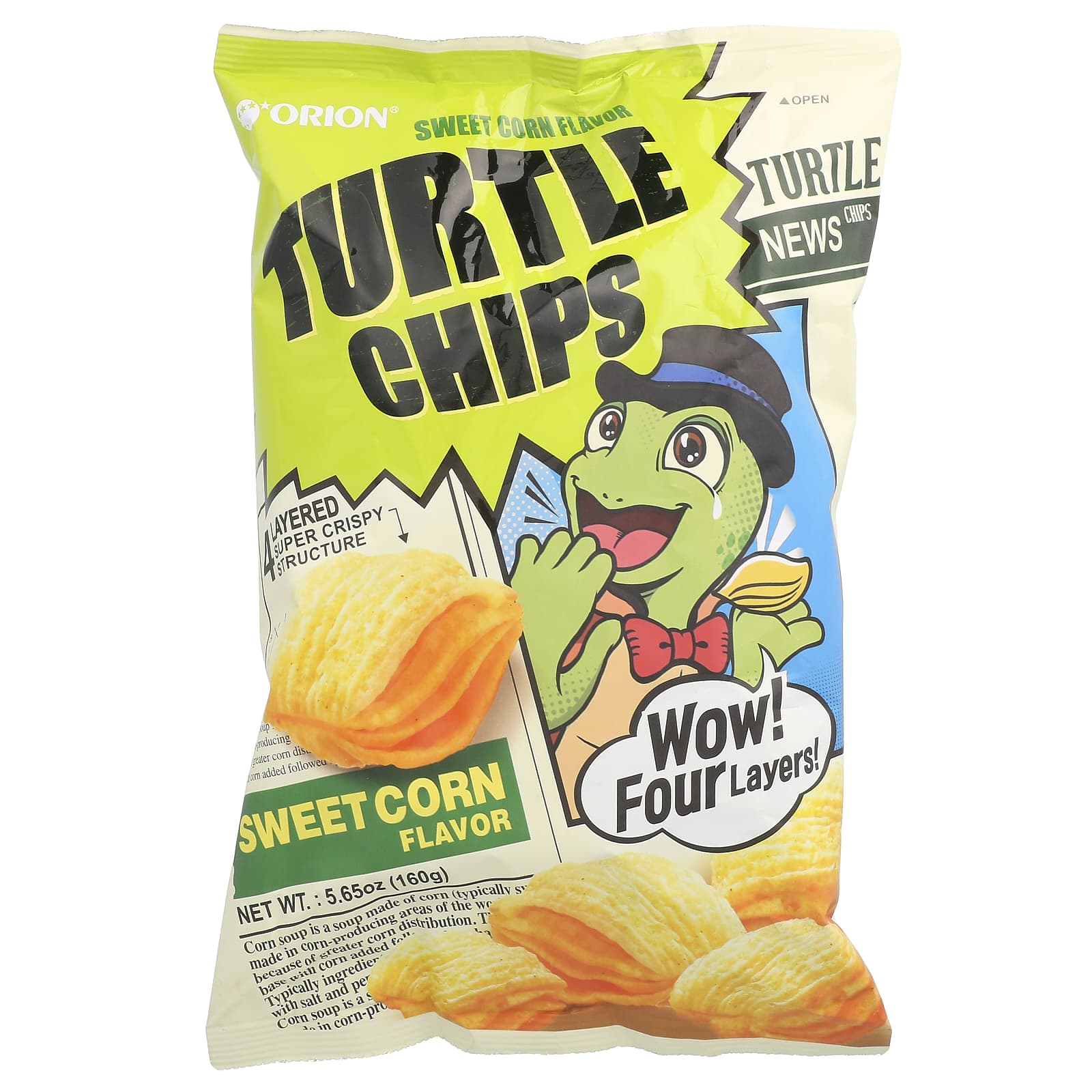 Orion Turtle Chips сладкая кукуруза 160 г 565 унции 1690₽