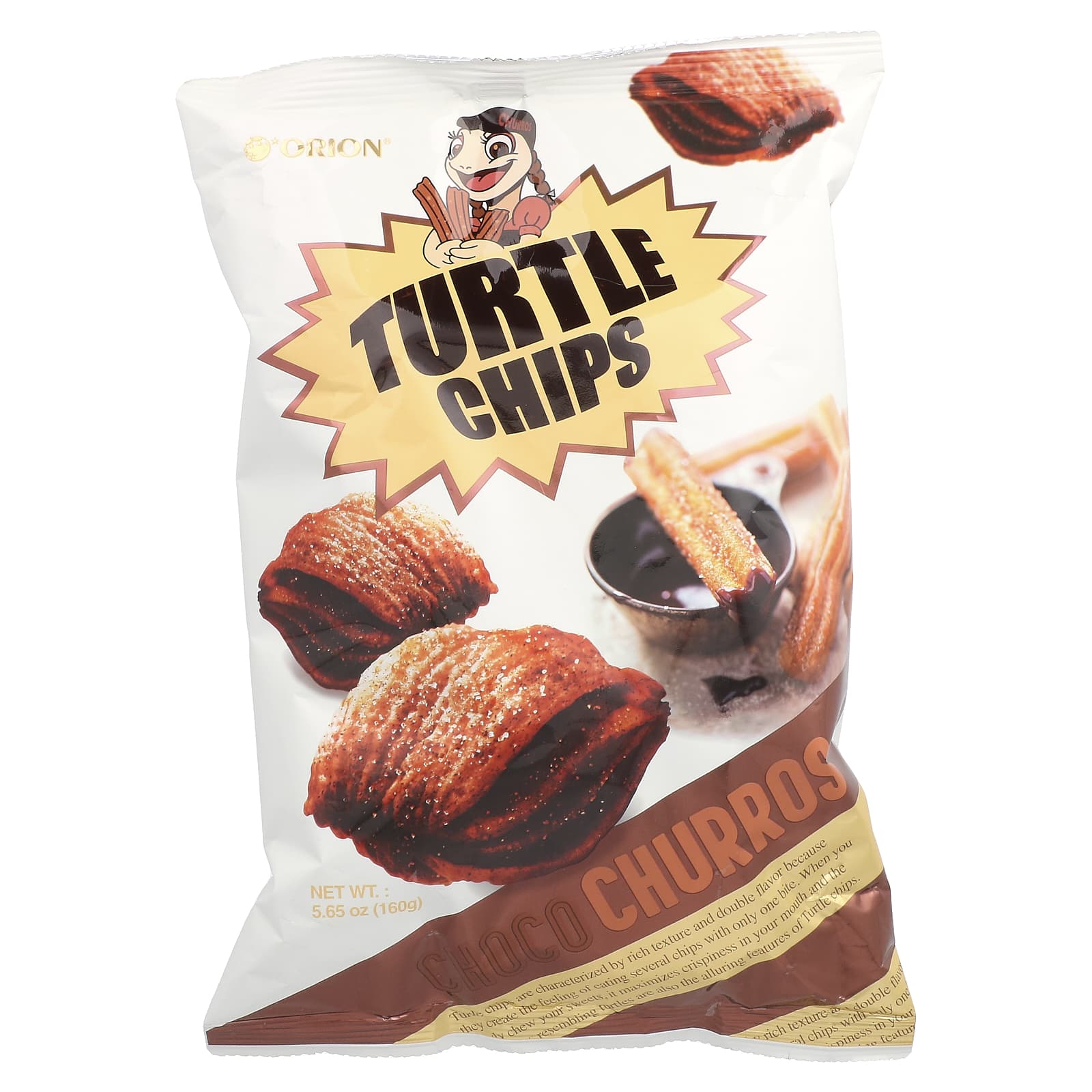 Orion Turtle Chips Choco Churros 160 г 565 унции 1690₽