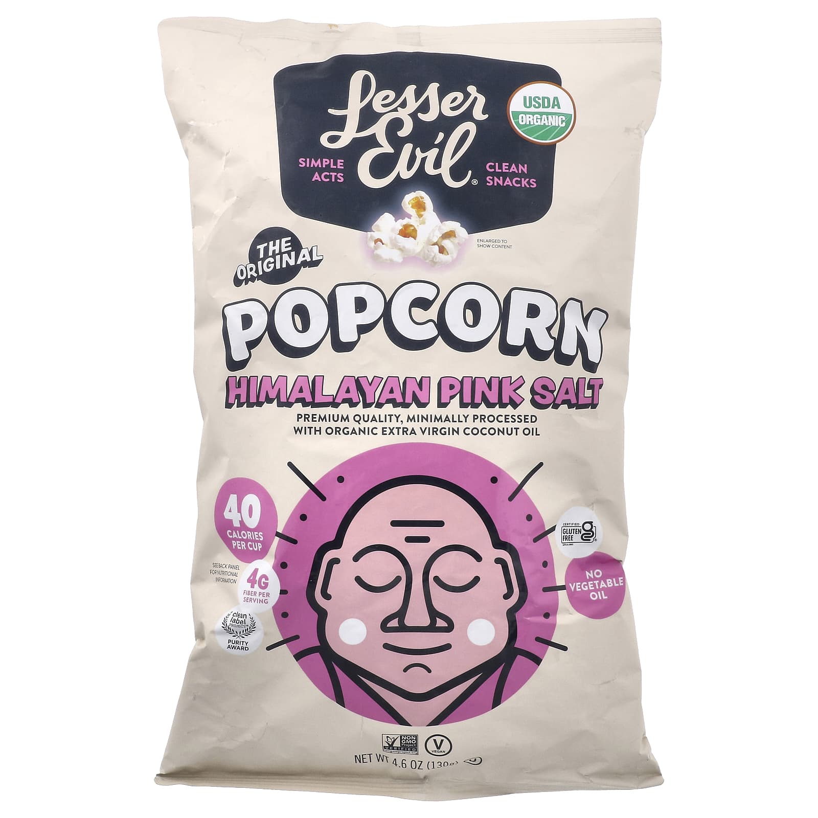 LesserEvil Popcorn розовая гималайская соль 130 г 46 унции 1590₽