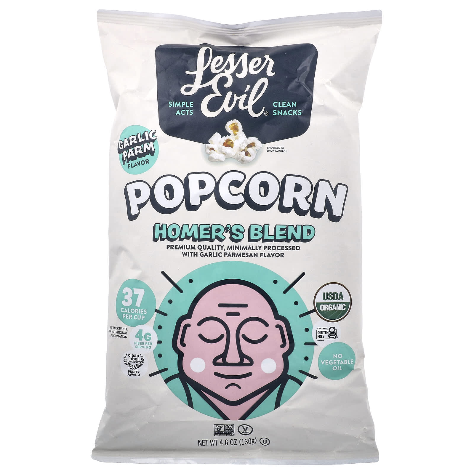 LesserEvil Popcorn смесь Гомера соцветие чеснока 130 г 46 унции 1590₽