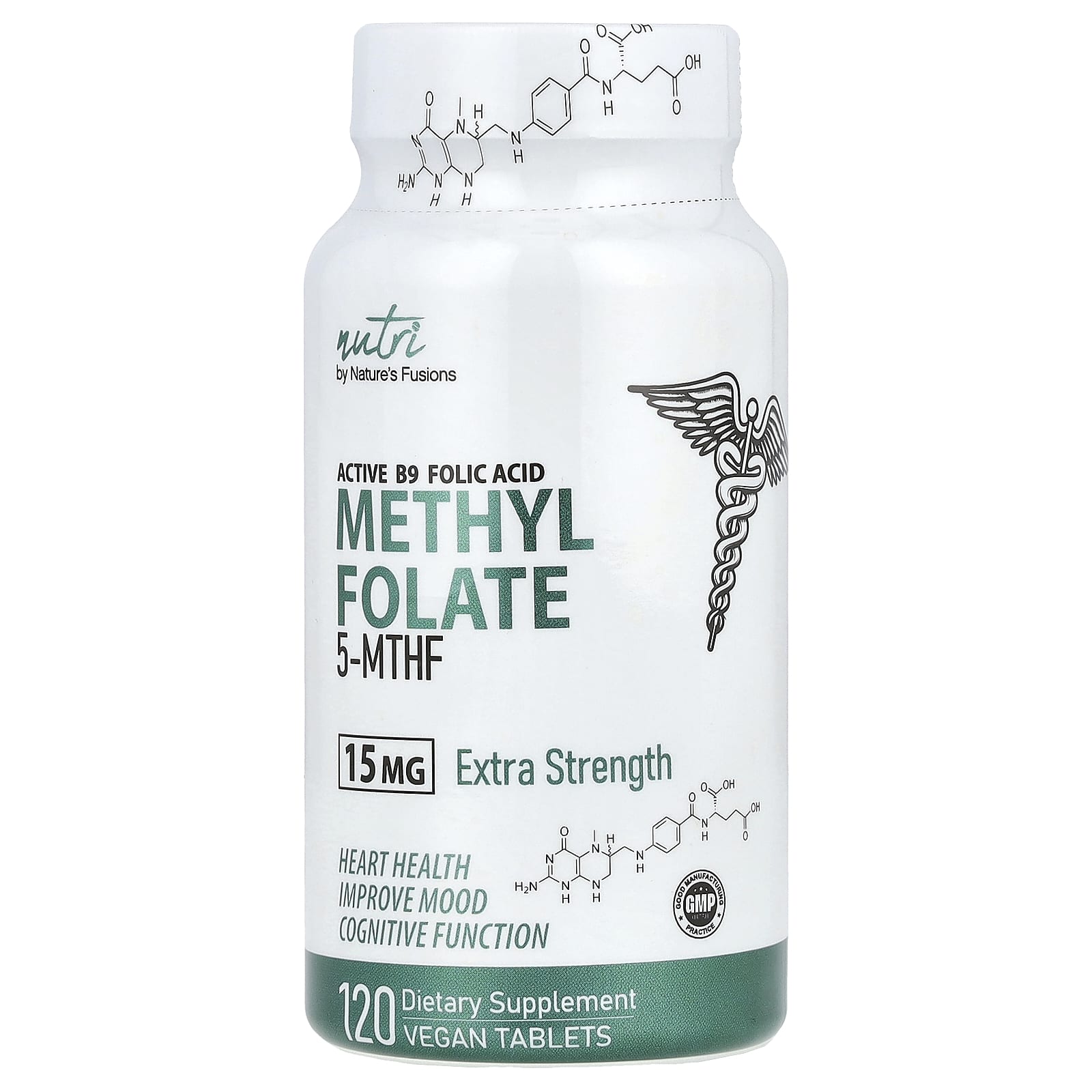 Natures Fusions Nutri метилфолат с повышенной силой действия 15 мг 120 веганских таблеток 2990₽