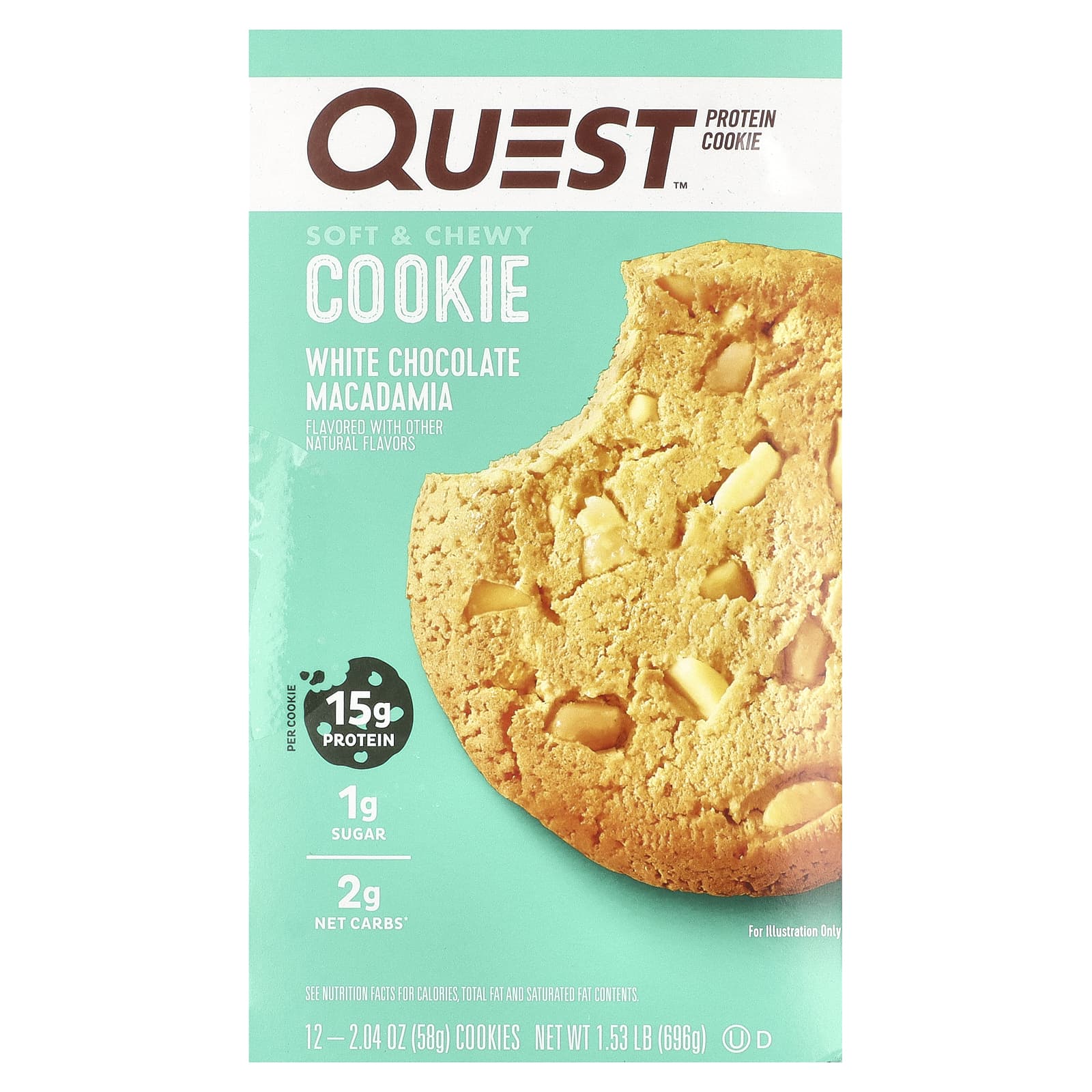 Quest Nutrition Protein Cookie белый шоколад и макадамия 12 печений 58 г 204 унции 5390₽