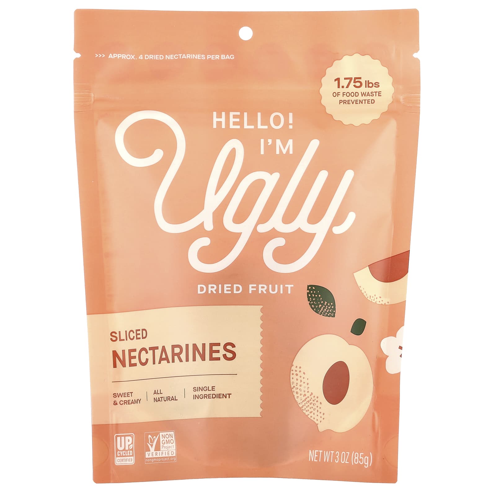 Hello Im Ugly Сухофрукты нарезанные нектарины 85 г 3 унции 1690₽