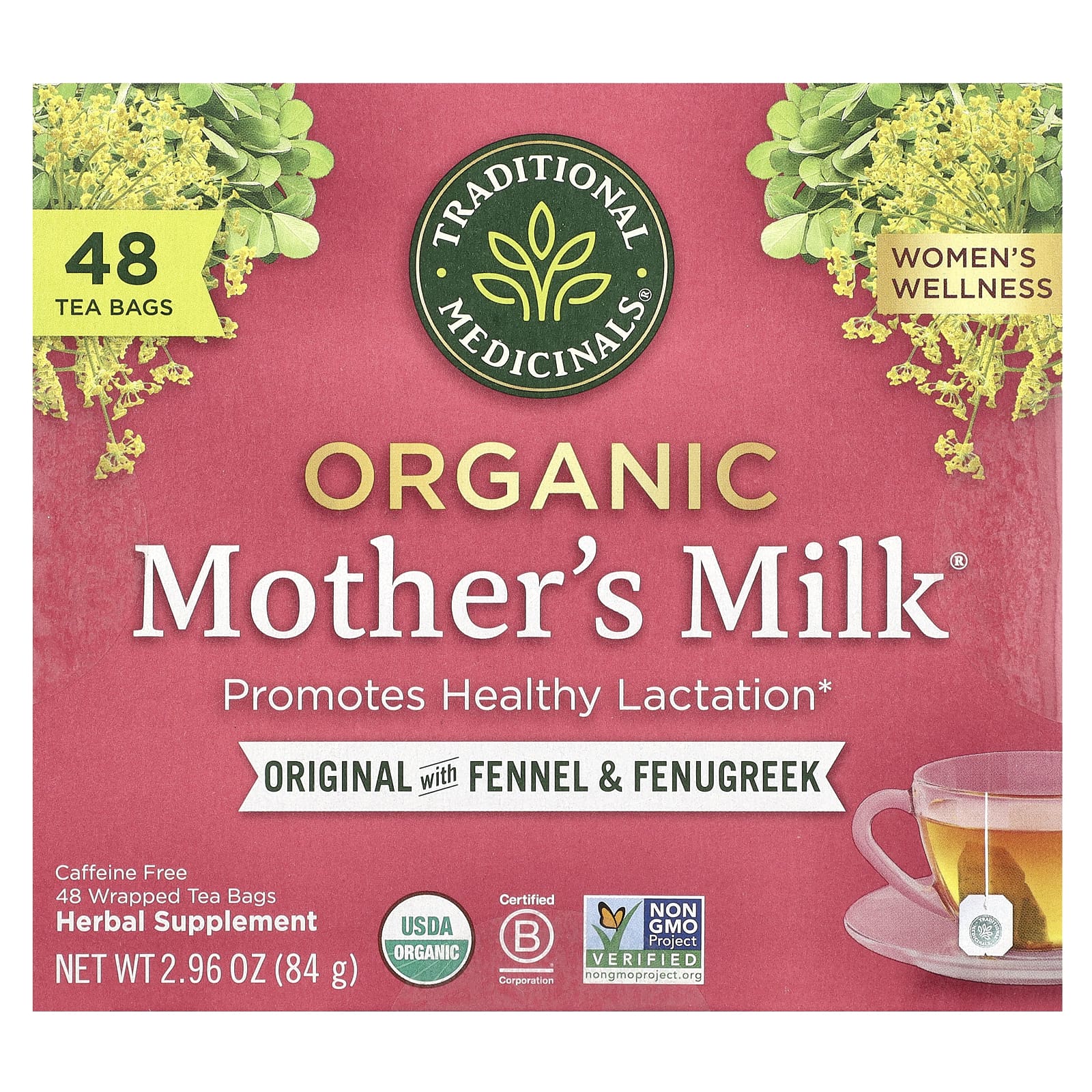 Traditional Medicinals Organic Mothers Milk без кофеина 48 чайных пакетиков в упаковке 84 г 296 унции 3190₽