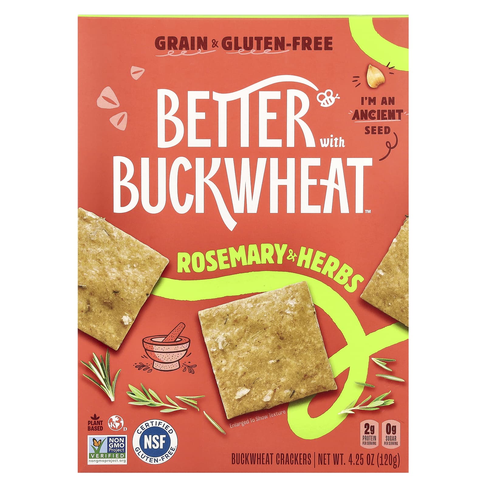 Better with Buckwheat Гречневые крекеры розмарин и травы 120 г 425 унции 1690₽