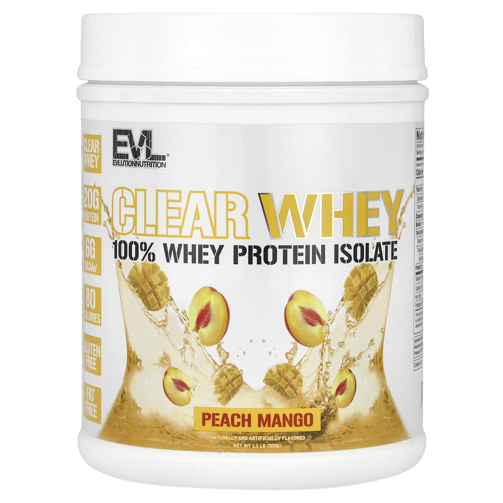 EVLution Nutrition Clear Whey 100 изолят сывороточного протеина персик и манго 500 г 11 фунта 4990₽