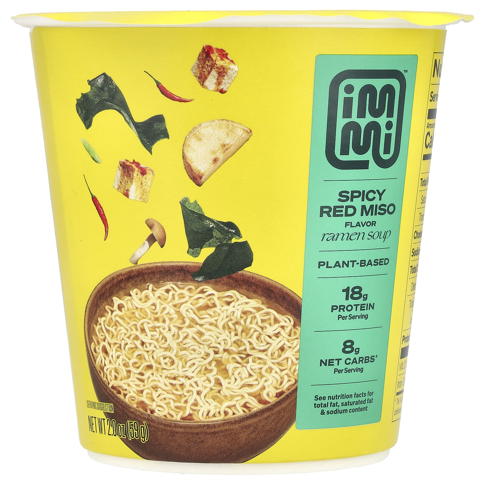 Immi Cup Ramen Soup красное пряное мисо 59 г 2 унции 1690₽