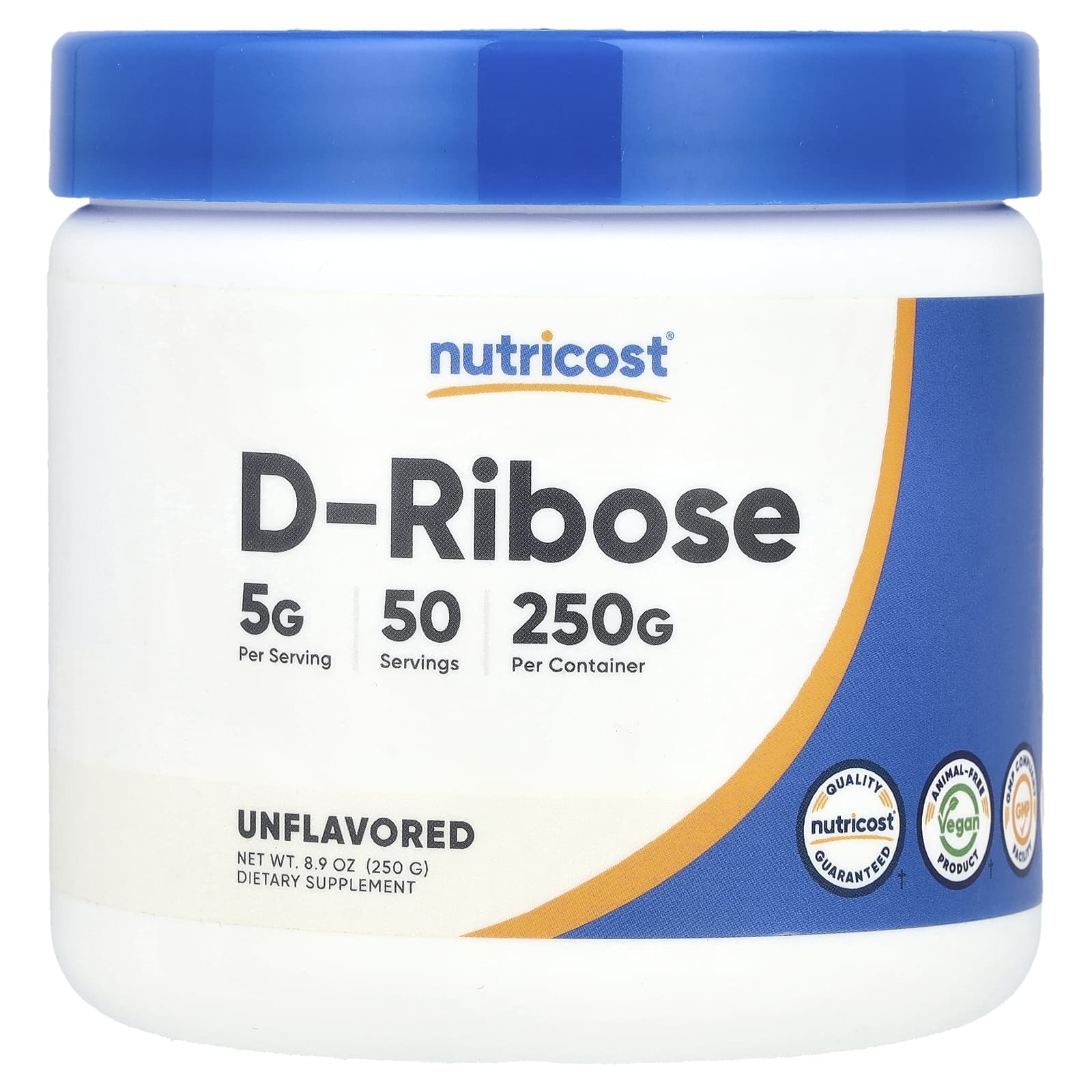 Nutricost D-рибоза без добавок 250 г 89 унции 3590₽