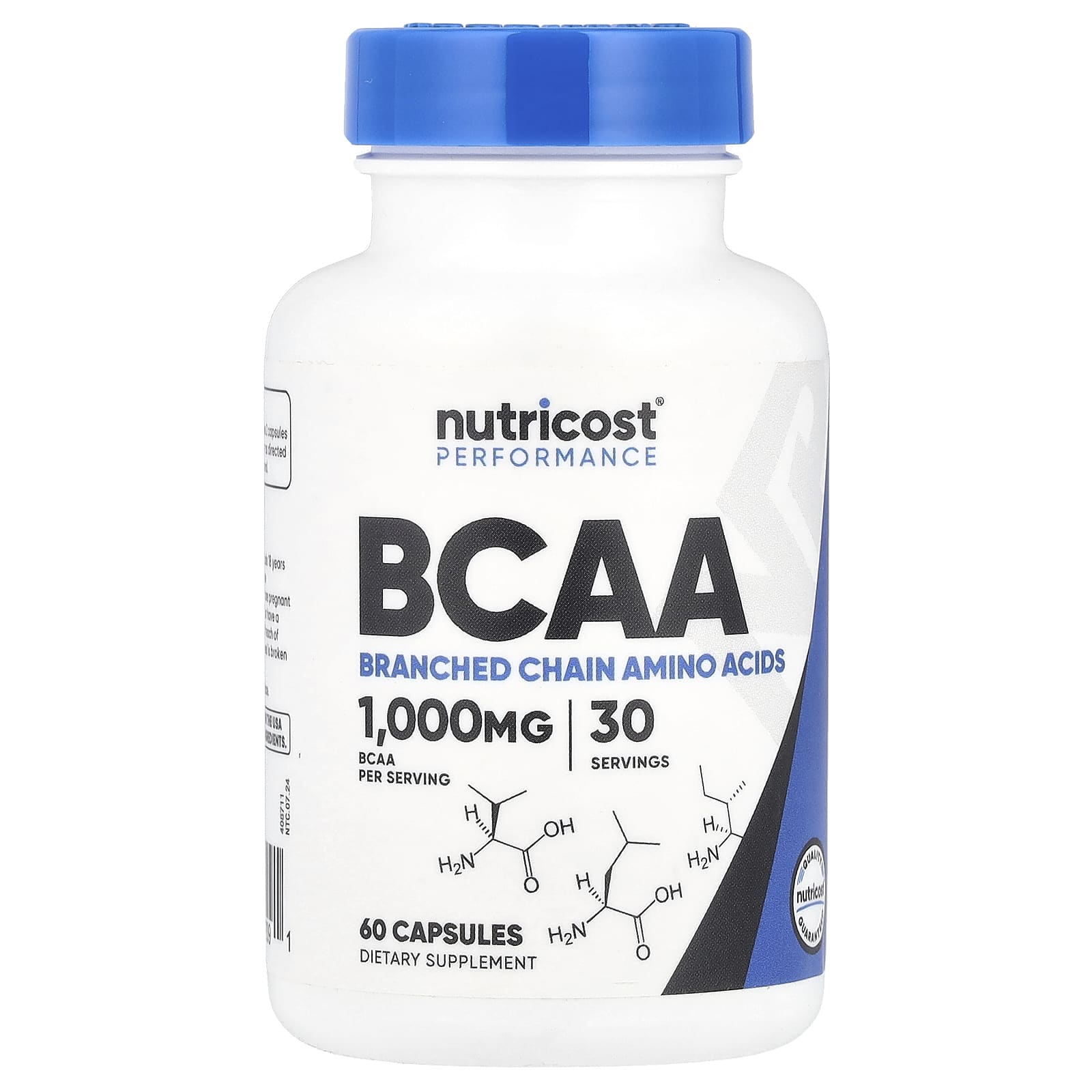 Nutricost BCAA 1000 мг 60 капсул 500 мг на капсулу 1890₽