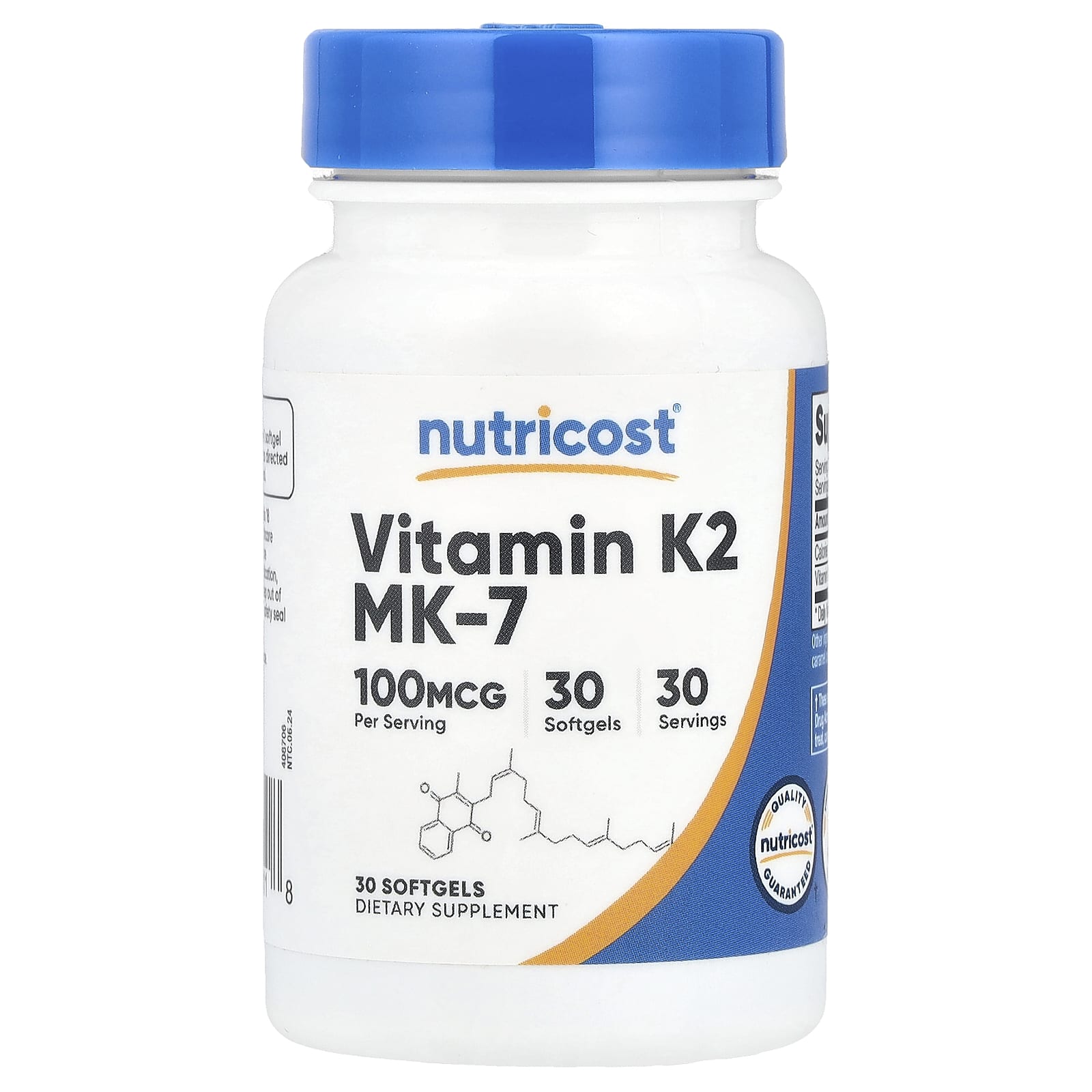 Nutricost Витамин K2 MK-7 100 мкг 30 мягких таблеток 2090₽