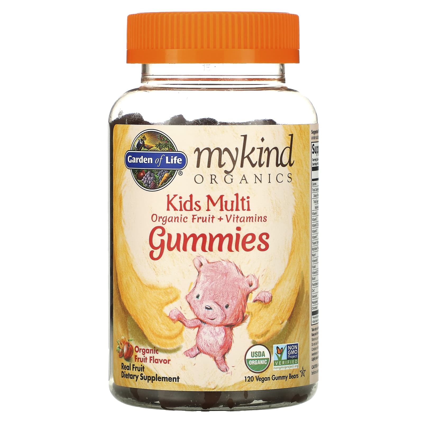 Garden of Life MyKind Organics Kids Multi детские мультивитамины со вкусом органических фруктов 120 веганских мармеладных мишек 5090₽