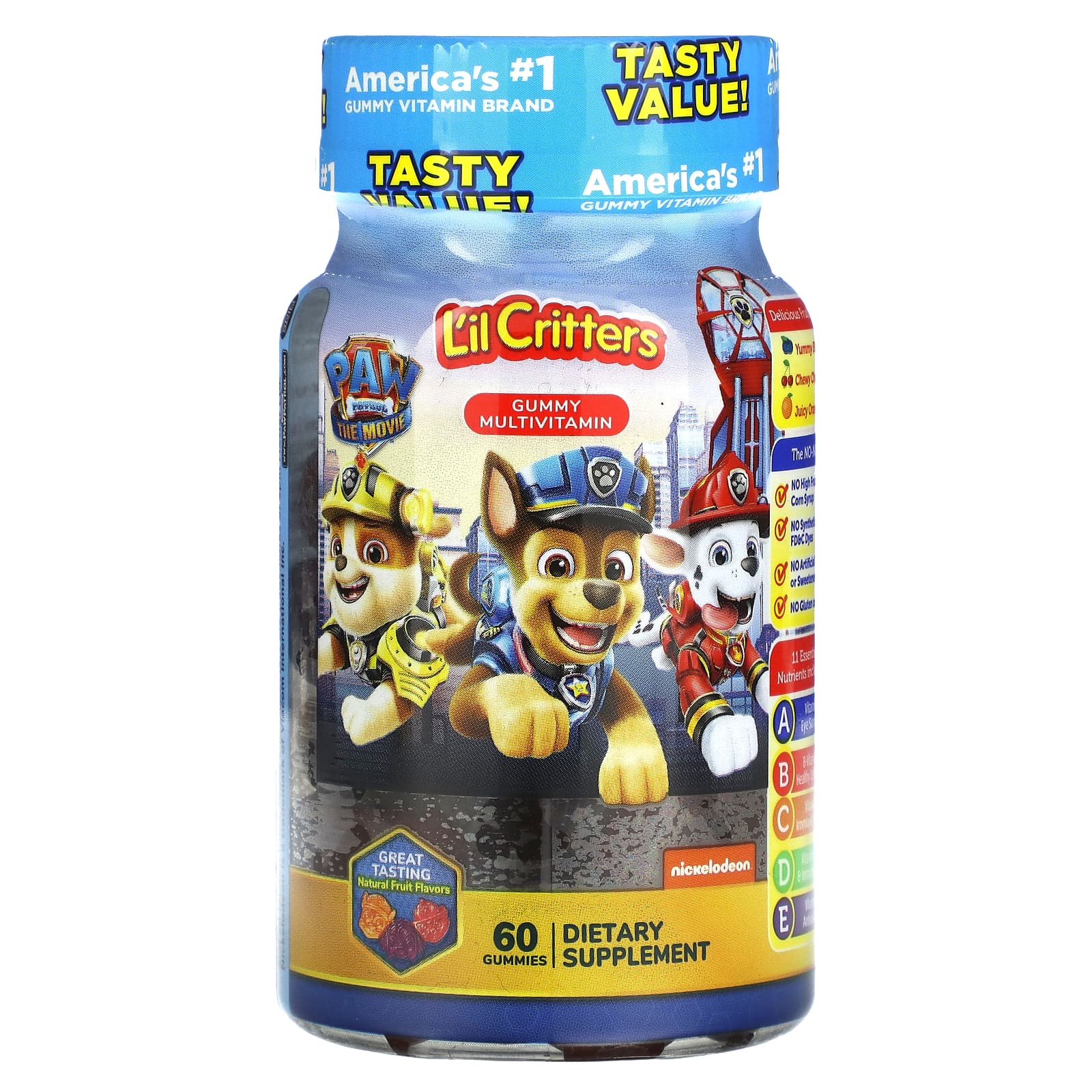 Lil Critters Paw Patrol The Movie жевательные мультивитамины натуральные фрукты 60 жевательных таблеток 1890₽