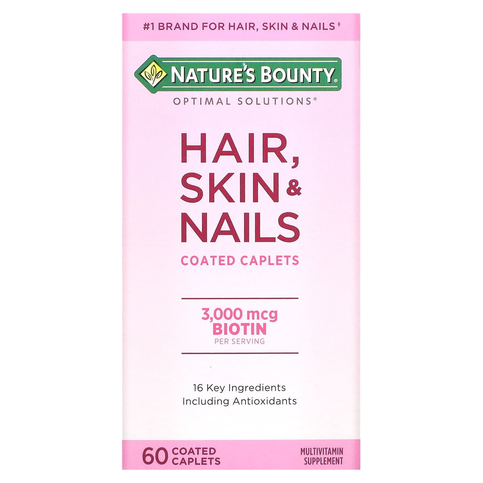 Natures Bounty для здоровья волос кожи и ногтей 60 капсул в оболочке 1890₽