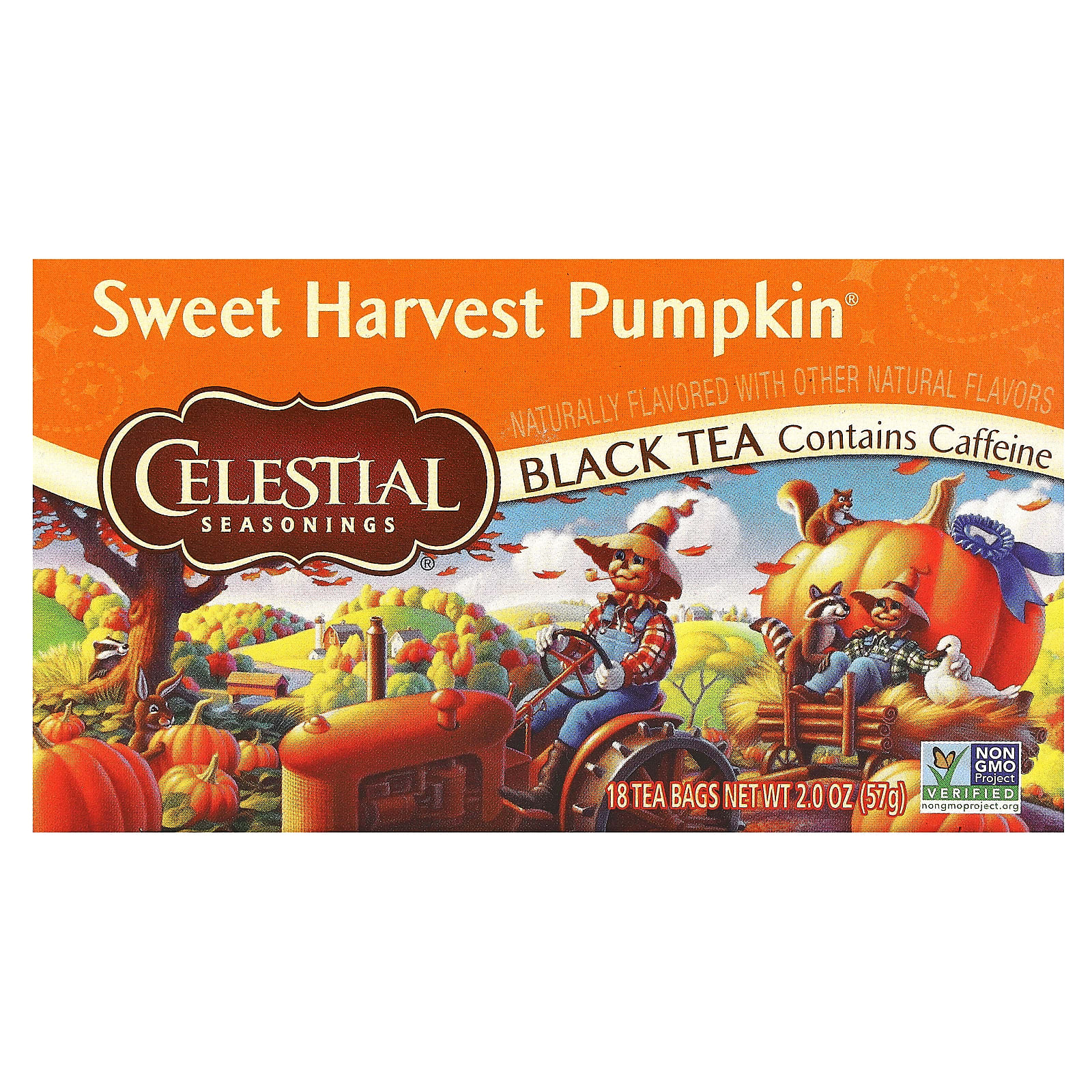 Celestial Seasonings черный чай сладкая тыква 18 чайных пакетиков 57 г 2 унции 1590₽