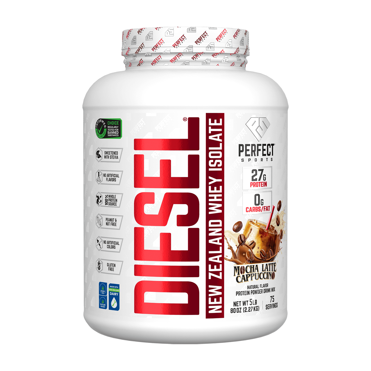 PERFECT Sports Diet новозеландский сывороточный изолят со вкусом мокко латте и капучино 227 кг 5 фунтов 17090₽