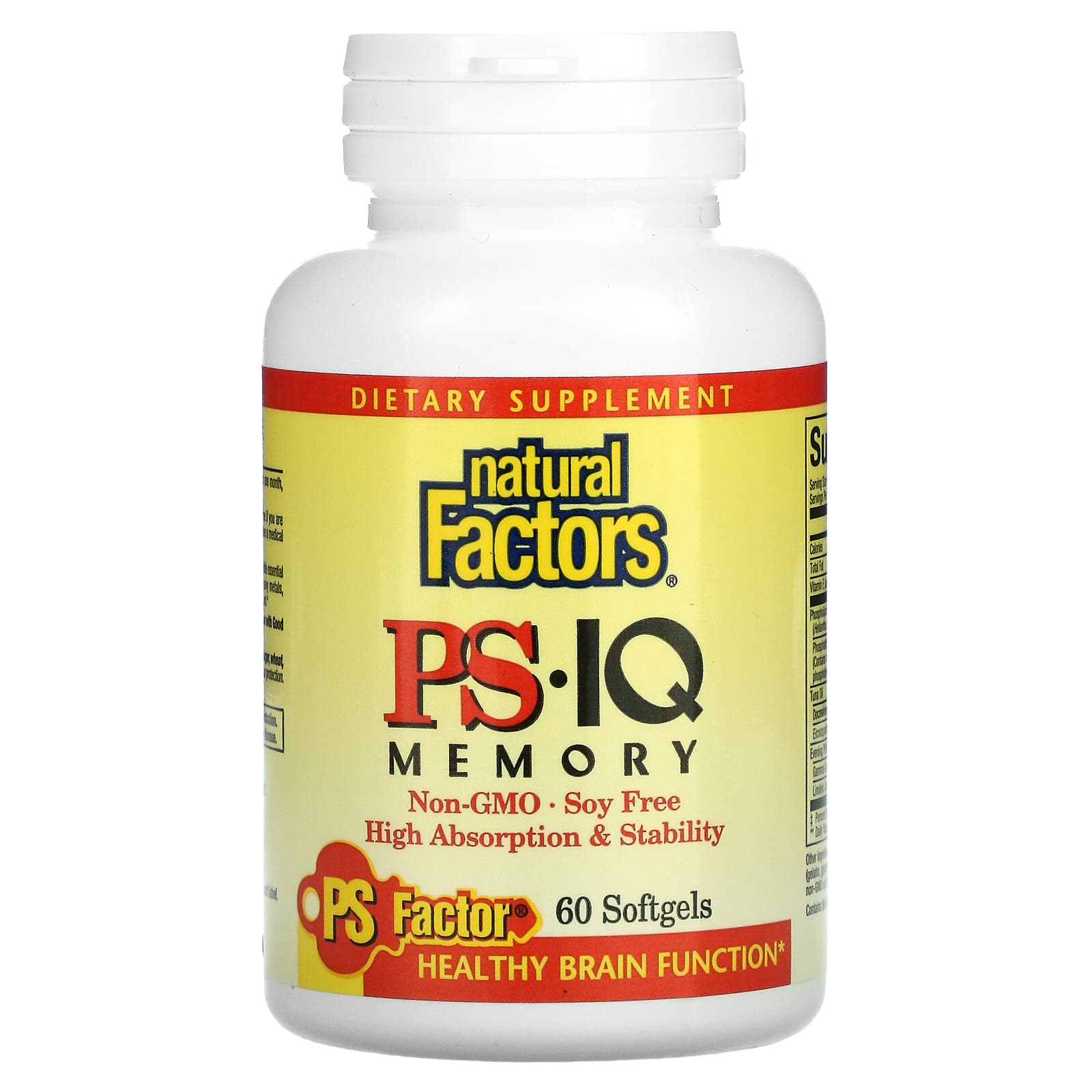 Natural Factors PS - IQ Memory 60 гелевых капсул 2390₽