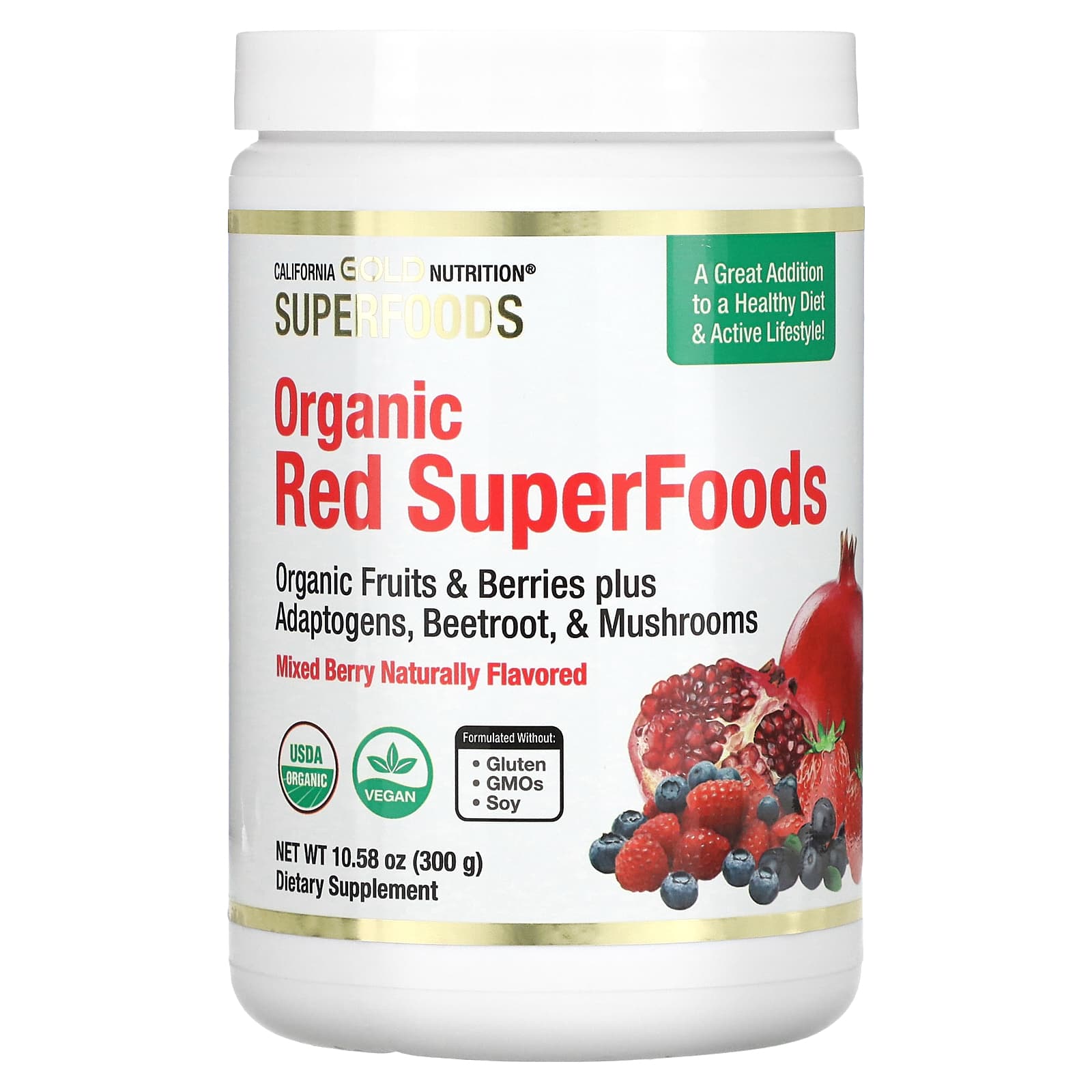 California Gold Nutrition Superfoods органические красные суперфуды ягодное ассорти 300 г 1058 унции 5490₽