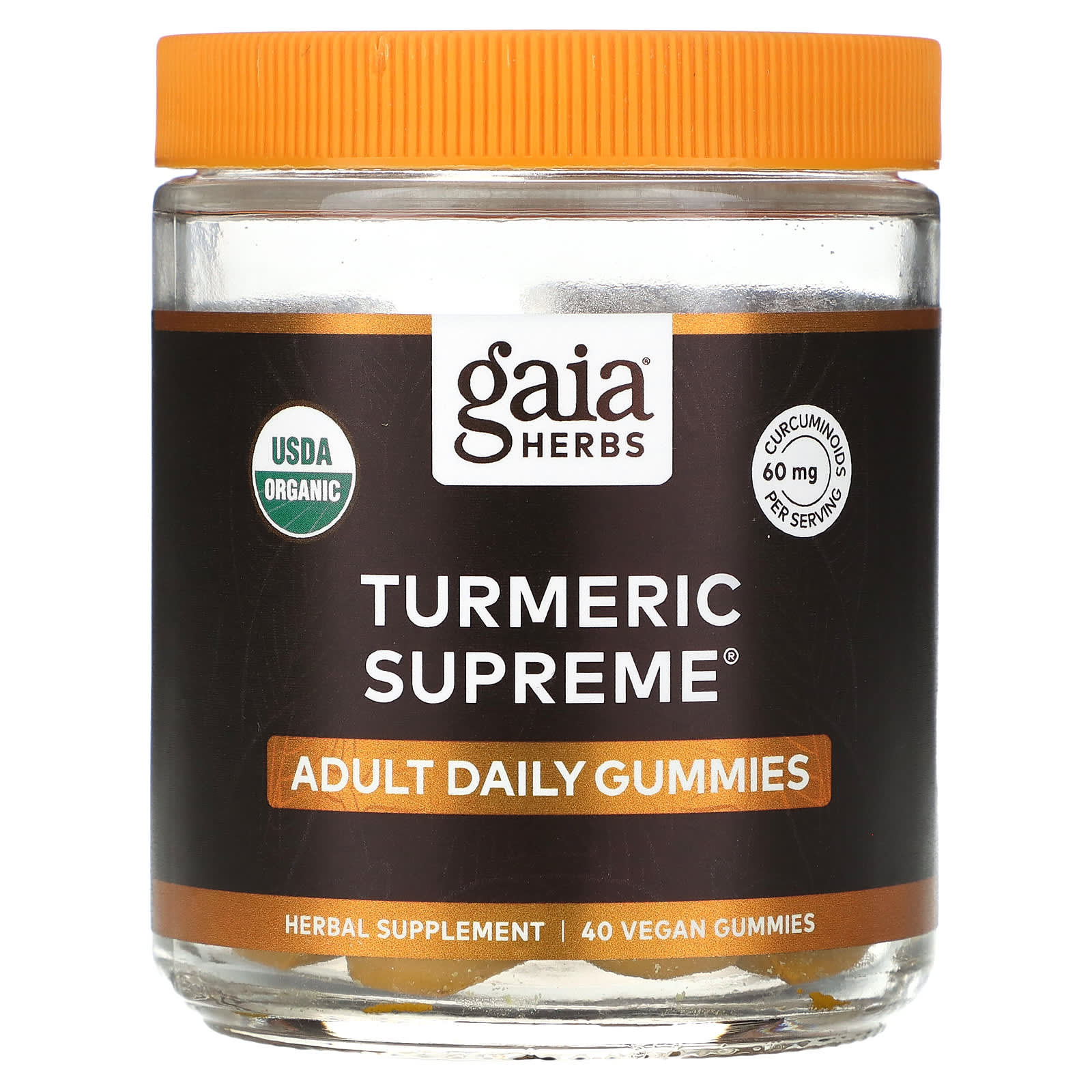 Gaia Herbs Turmeric Supreme жевательные мармеладки для взрослых 40 веганских жевательных таблеток 3890₽