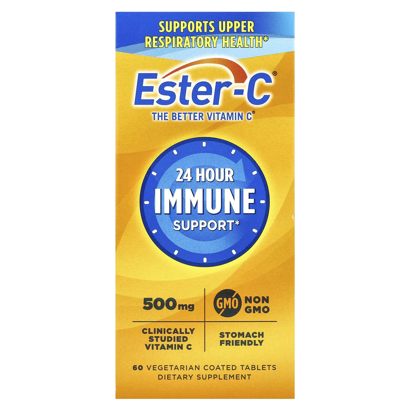 EsterC Поддержка иммунитета в течение 24 часов 1000 мг 60 вегетарианских таблеток покрытых оболочкой 500 мг на таблетку 1990₽