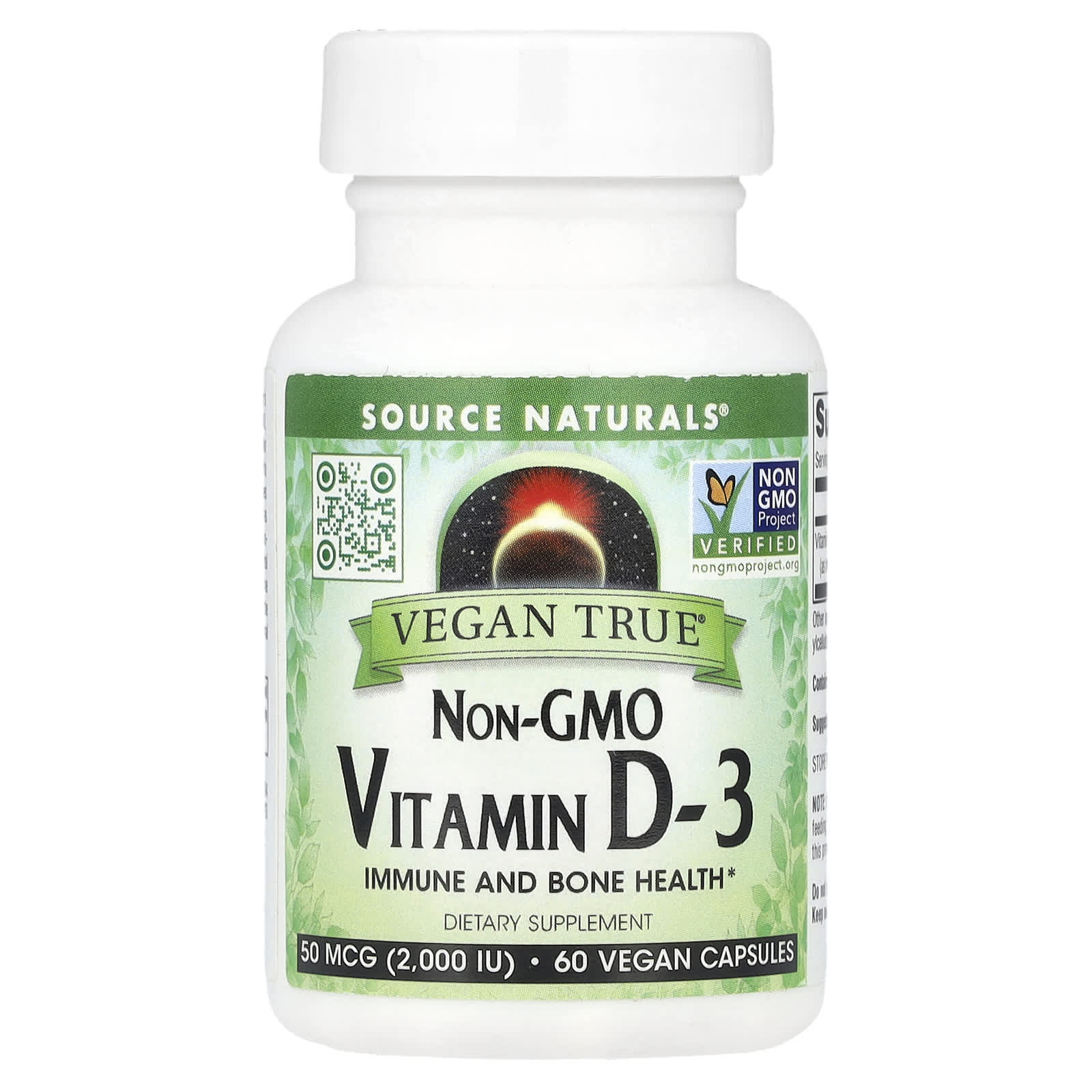 Source Naturals Vegan True витамин D3 без ГМО 50 мкг 2000 МЕ 60 веганских капсул 2390₽