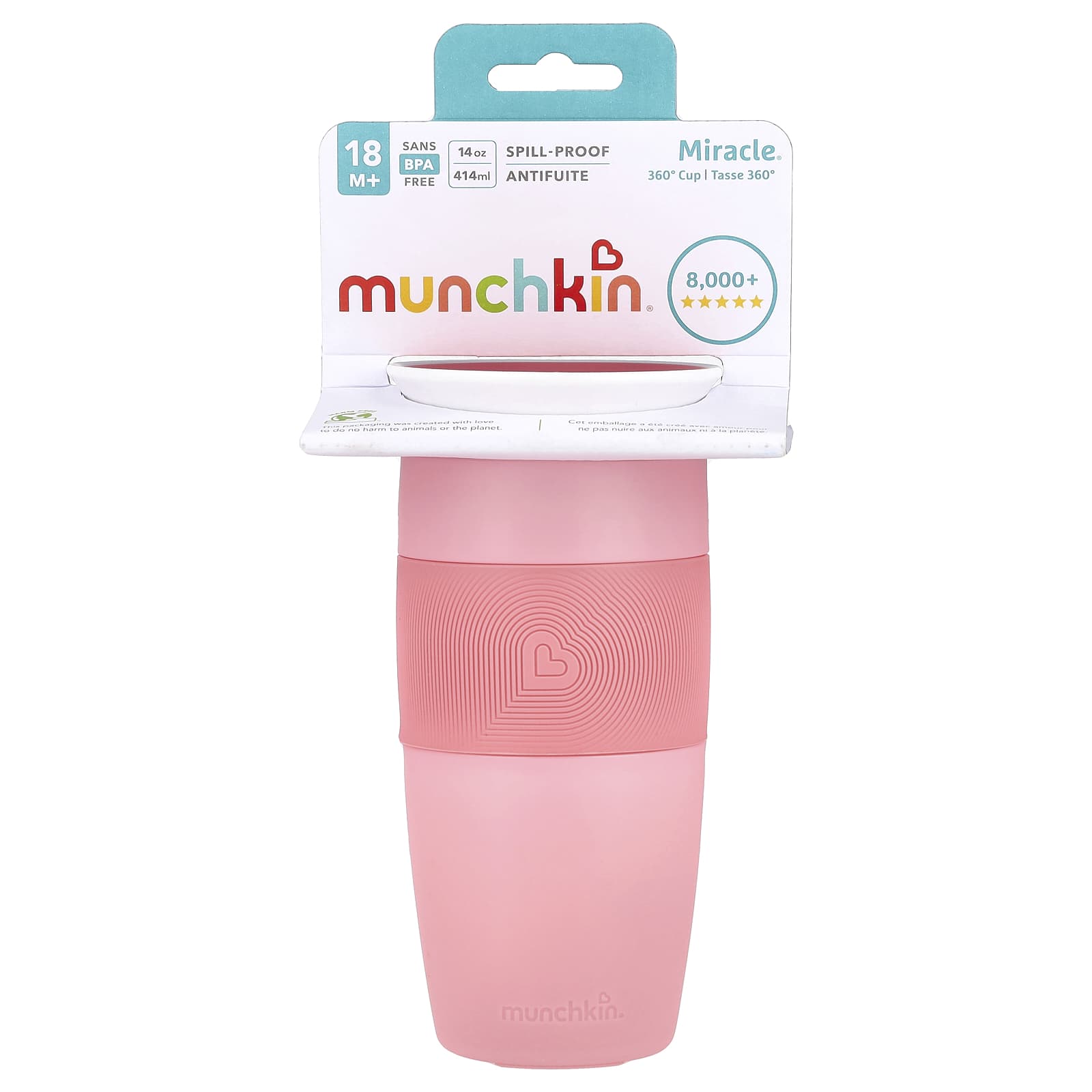 Munchkin Miracle 360 Cup от 18 месяцев светло-розовый 414 мл 14 унций 1990₽