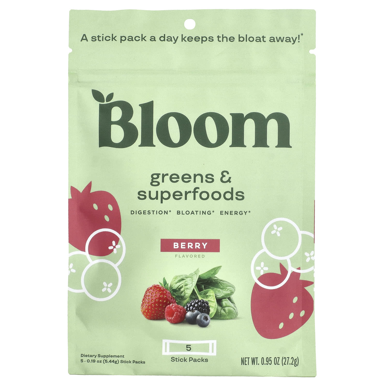 Bloom Greens - Superfoods ягоды 5 пакетиков в стиках по 544 г 019 унции 2090₽