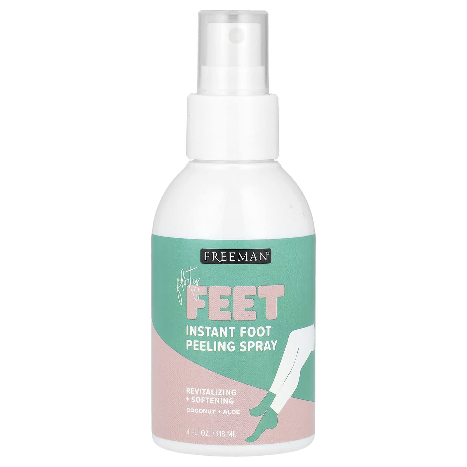 Freeman Beauty, Flirty Feet, мгновенный спрей-пилинг для ног, кокос + алоэ, 118 мл (4 жидк. унции)