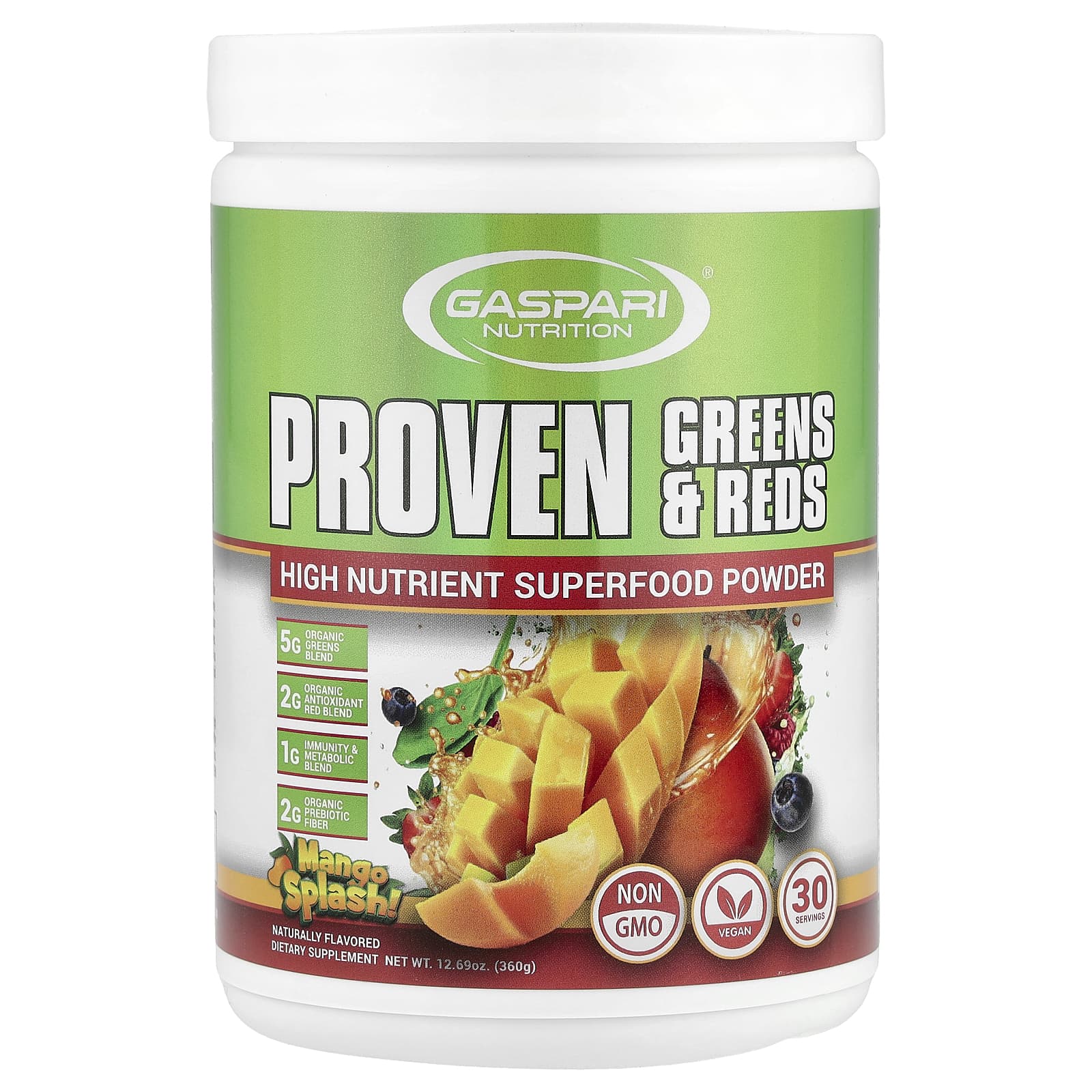 Gaspari Nutrition, Proven Greens - Reds, со вкусом манго, 360 г (12,69 унции)