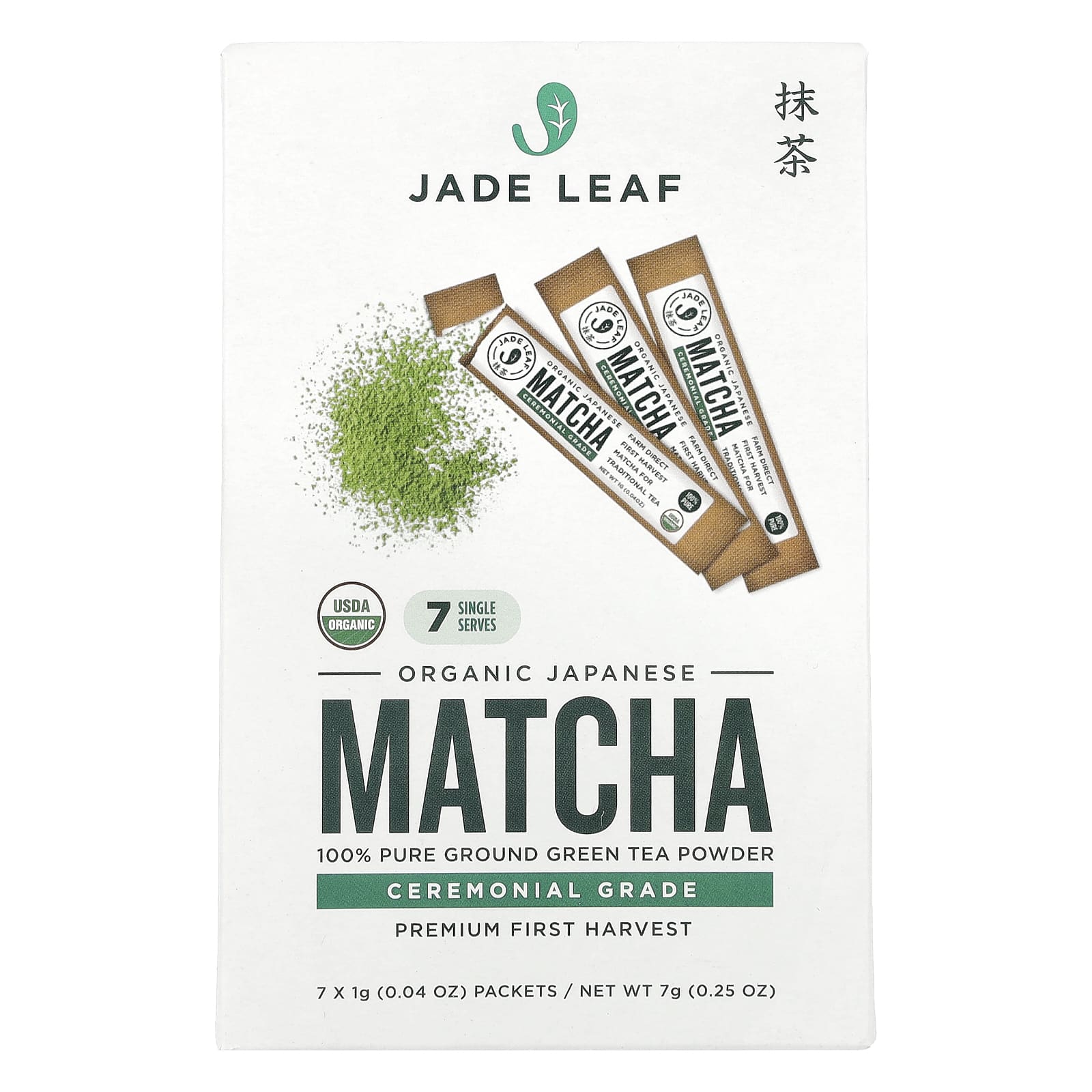 Jade Leaf Matcha Органический японский матча церемониальный 7 пакетиков по 1 г 004 унции 2190₽