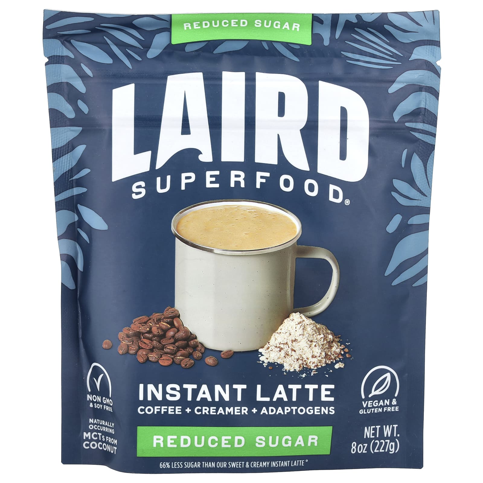 Laird Superfood Растворимый латте кофе сливки адаптогены с пониженным содержанием сахара 227 г 8 унций 3590₽