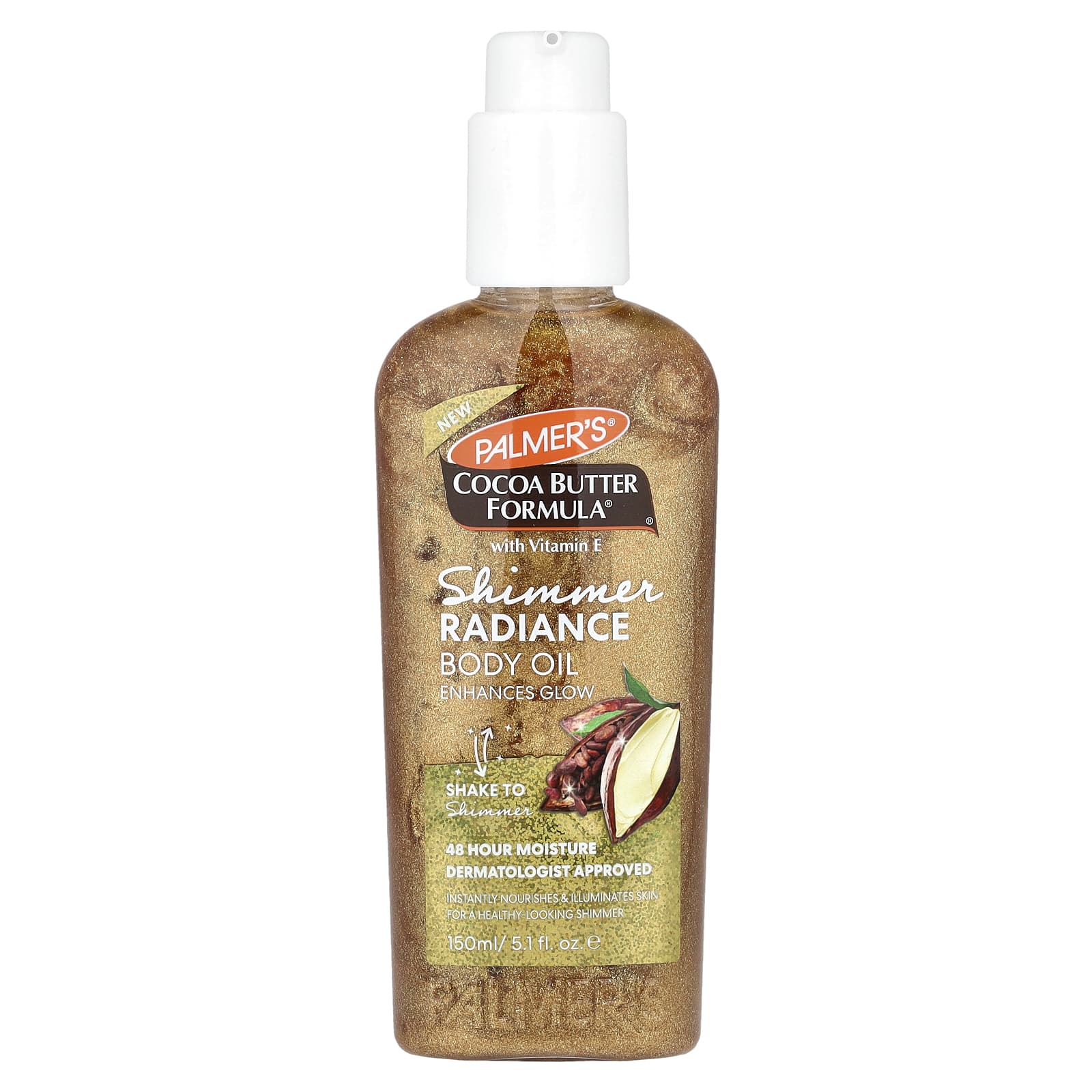 Palmers Cocoa Butter Formula с витамином E масло для тела с мерцающим сиянием 150 мл 51 жидк унц 2390₽