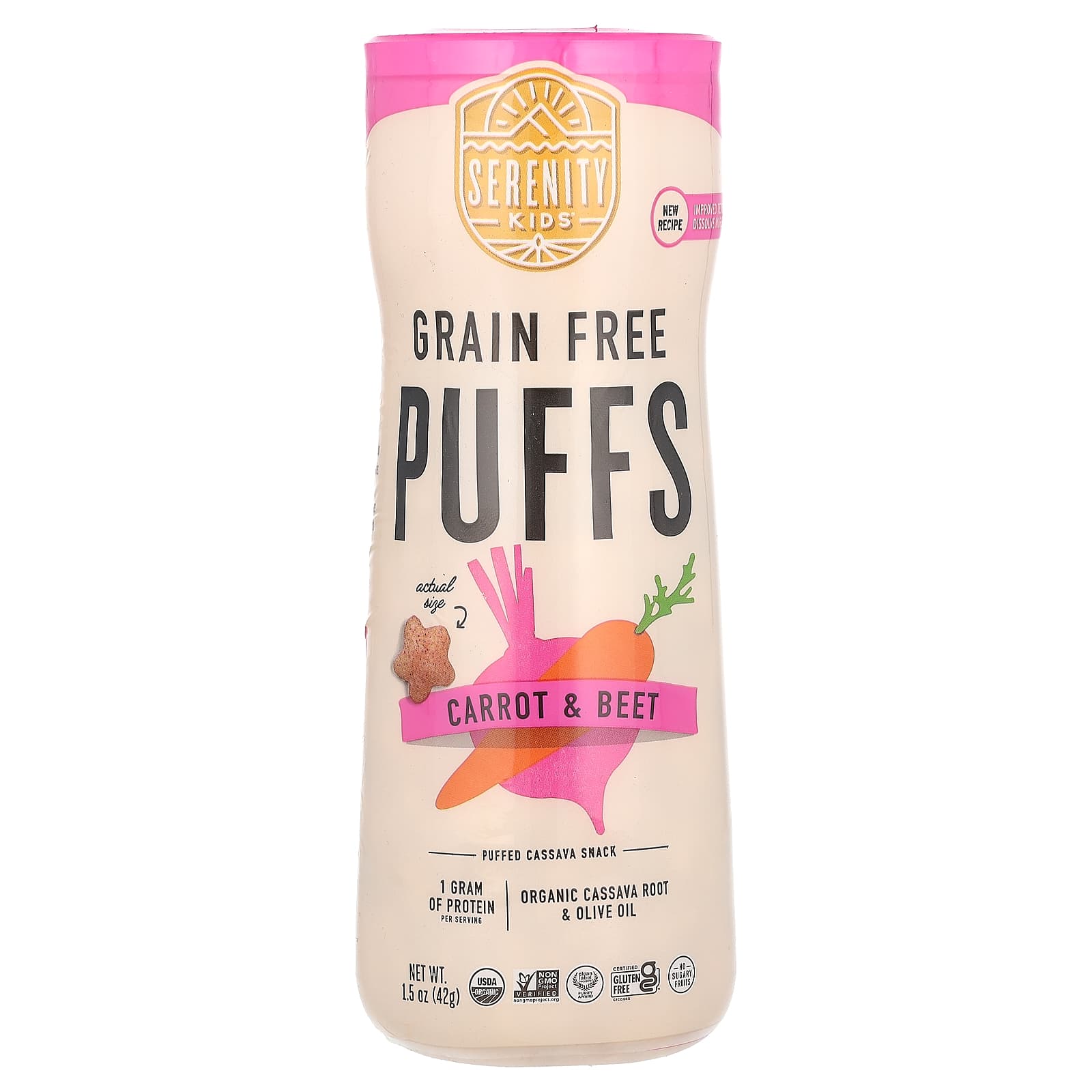 Serenity Kids, беззерновые колечки, морковь и свекла, 42 г (1,5 унции)