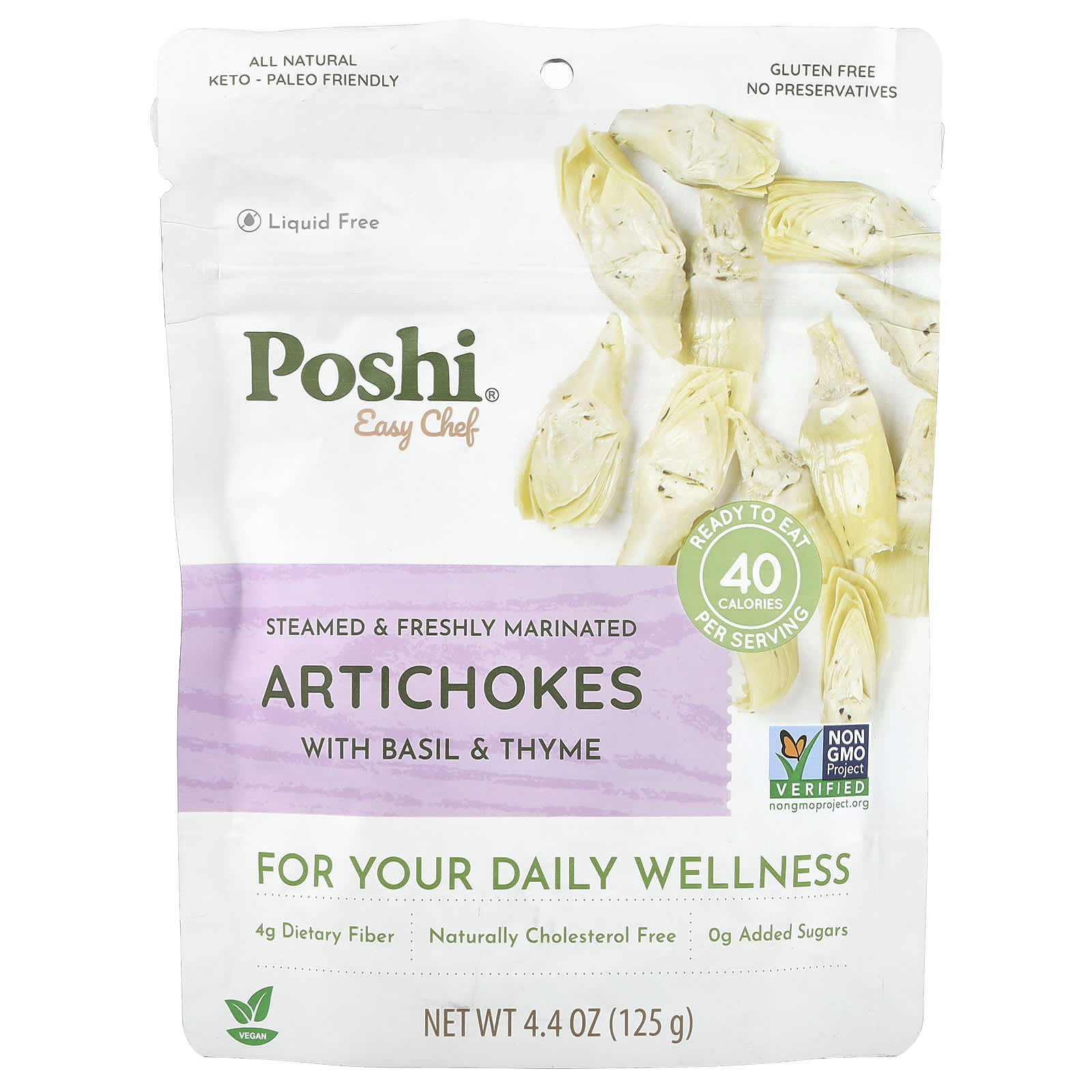Poshi Easy Chef артишоки с базиликом и чабрецом 125 г 44 унции 1590₽