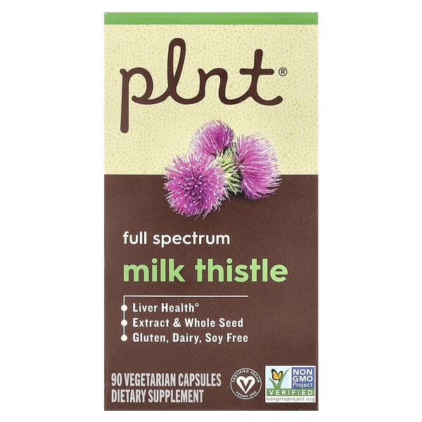 Plnt, Расторопша, полный спектр, 90 вегетарианских капсул