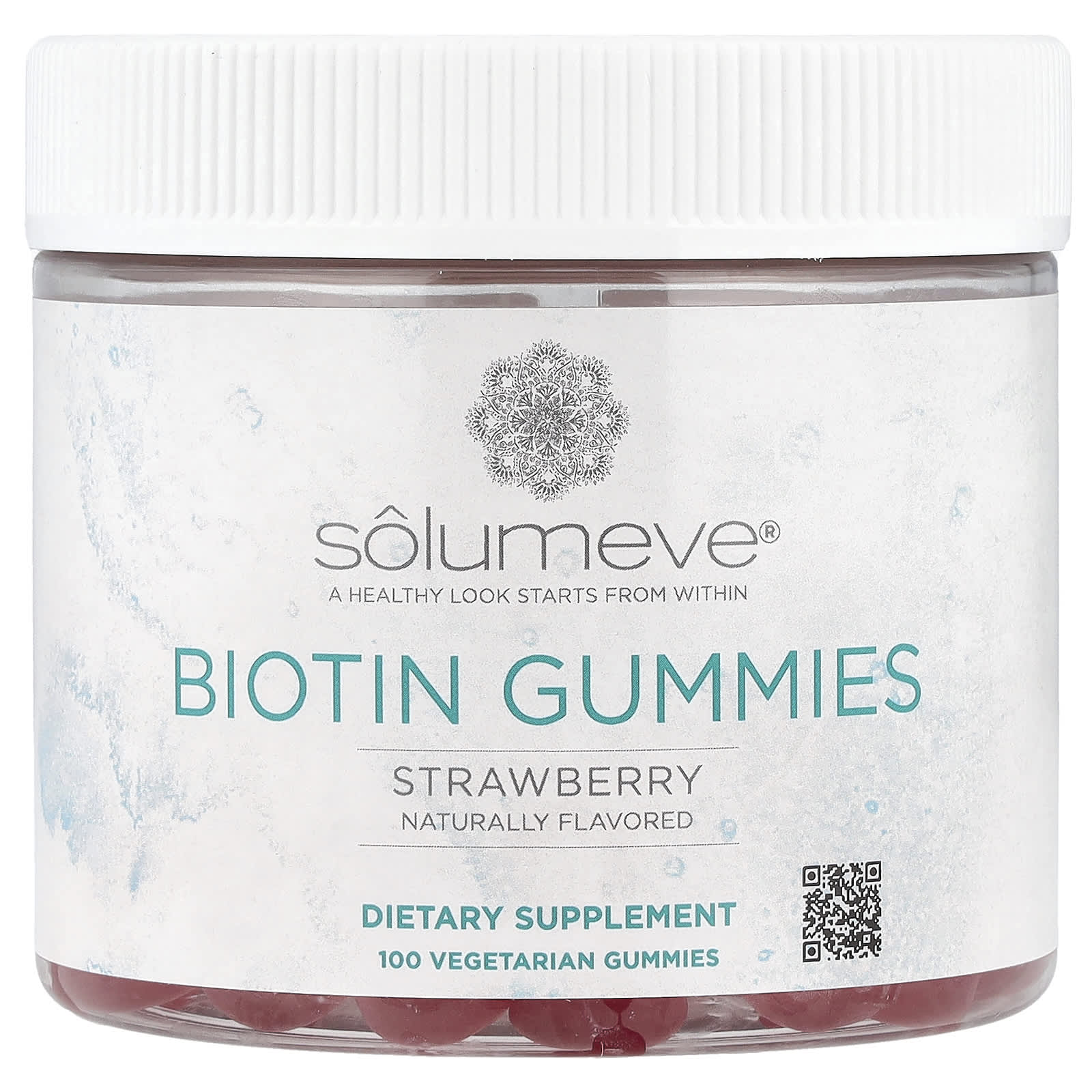 Solumeve жевательная добавка с биотином без желатина с клубничным вкусом 100 вегетарианских жевательных таблеток 2290₽