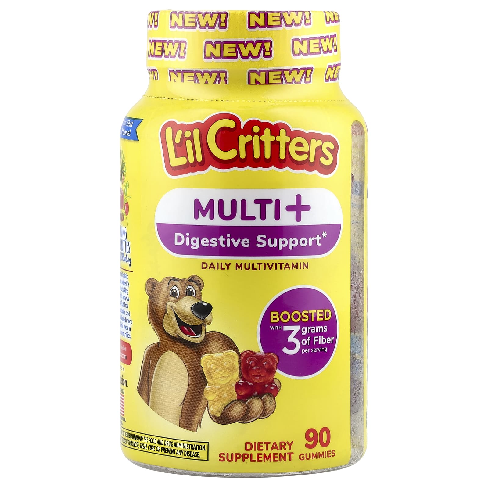 Lil Critters Multi для поддержки пищеварения мультивитаминные жевательные мармеладки для ежедневного применения вишневый вкус апельсиновый сок 90 жевательных таблеток 2690₽