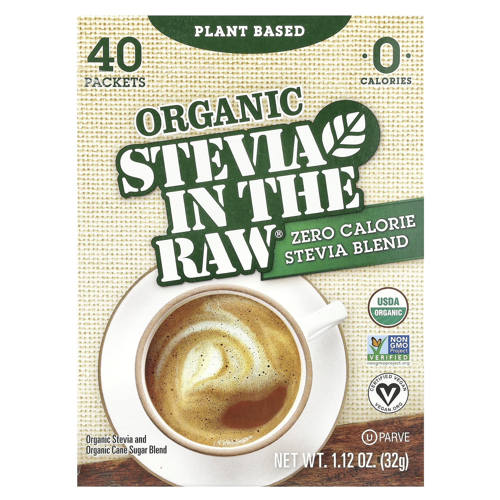 Organic Stevia In the Raw ноль калорийная смесь стевии 40 пакетиков 32 г 112 унции 1590₽