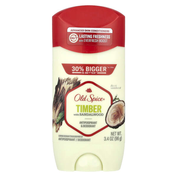 Old Spice, Антиперспирант и дезодорант, древесина с сандаловым деревом, 96 г (3,4 унции)